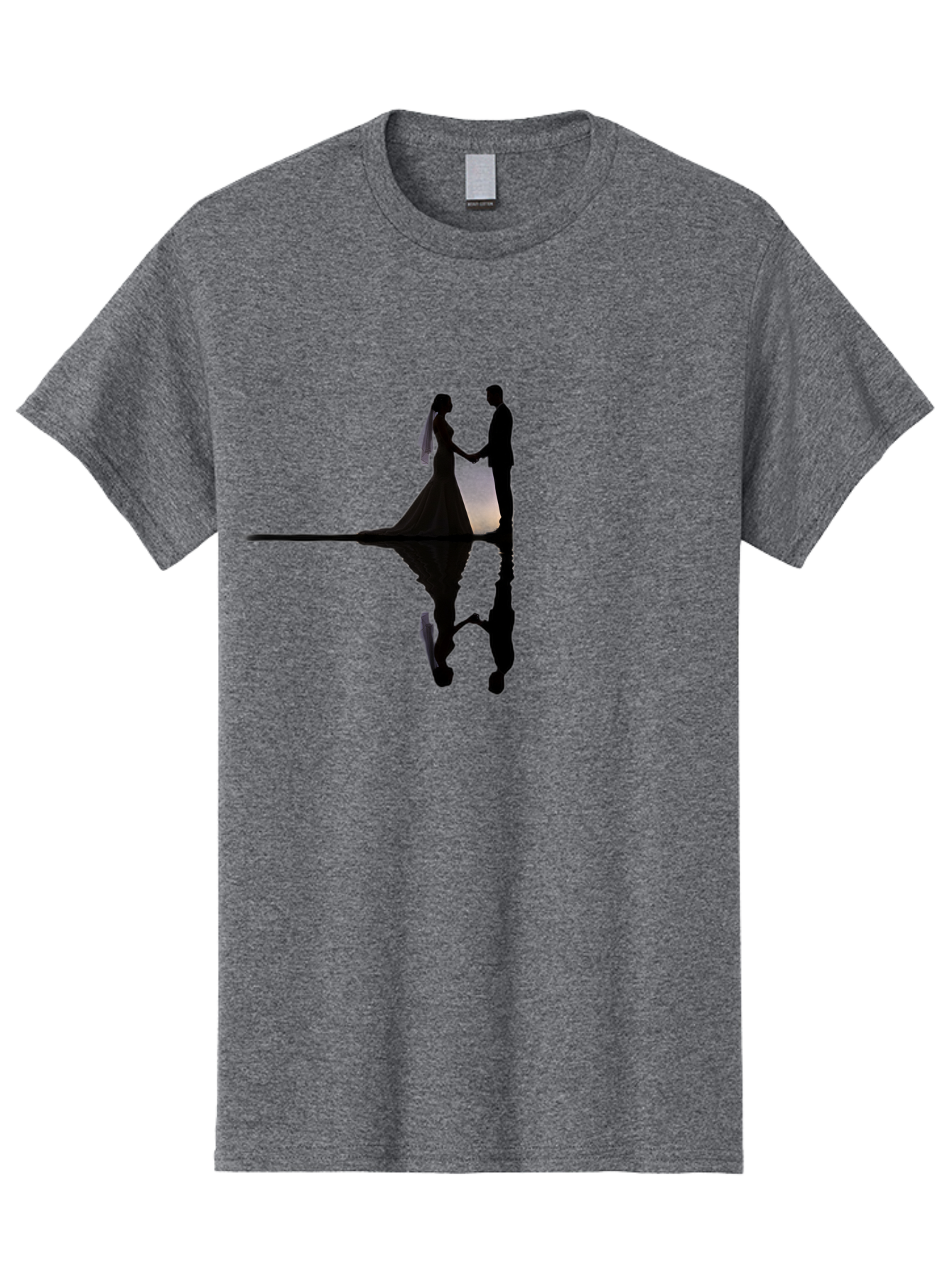 Couple-Silhouette-1 Men'S Graphic Tee, 100% Cotton, Comfortable Casual Summer Wear, Machine Washable, Couple Holding Hands, Romantic Love, Wedding Vows, Couple'S Unity, Hand In Hand, Love Forever, Together Forever, Silhouette Art Baa406 21