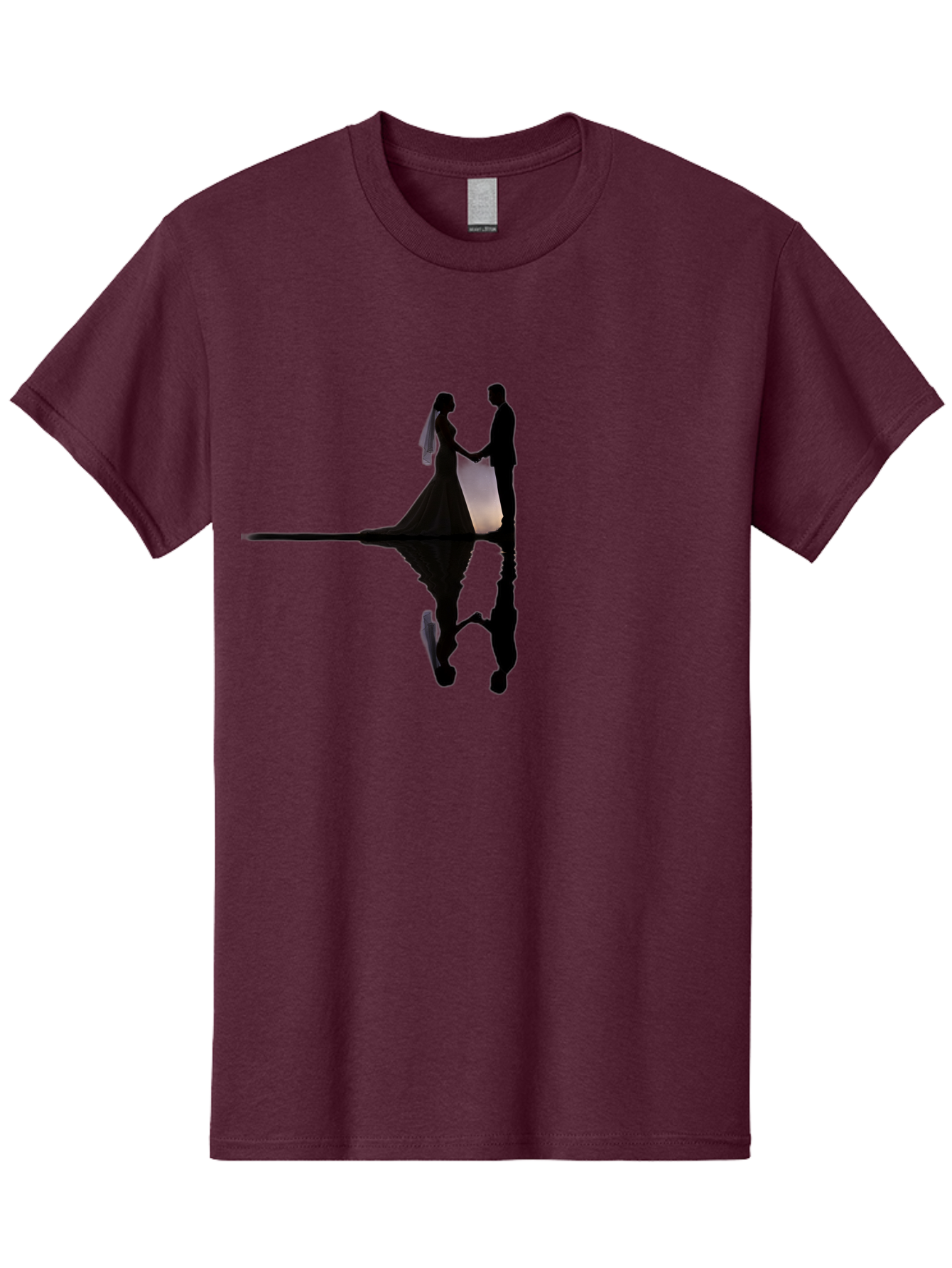 Couple-Silhouette-1 Men'S Graphic Tee, 100% Cotton, Comfortable Casual Summer Wear, Machine Washable, Couple Holding Hands, Romantic Love, Wedding Vows, Couple'S Unity, Hand In Hand, Love Forever, Together Forever, Silhouette Art Baa406 13