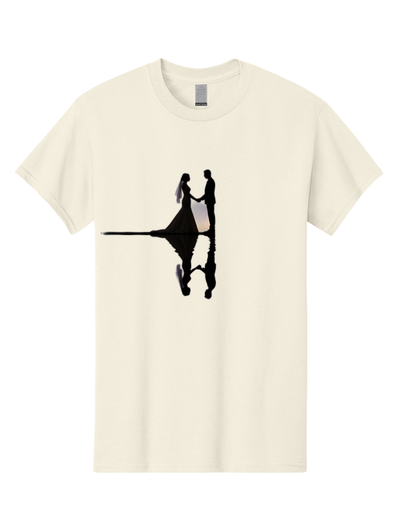 Couple-Silhouette-1 Men'S Graphic Tee, 100% Cotton, Comfortable Casual Summer Wear, Machine Washable, Couple Holding Hands, Romantic Love, Wedding Vows, Couple'S Unity, Hand In Hand, Love Forever, Together Forever, Silhouette Art Baa406 25