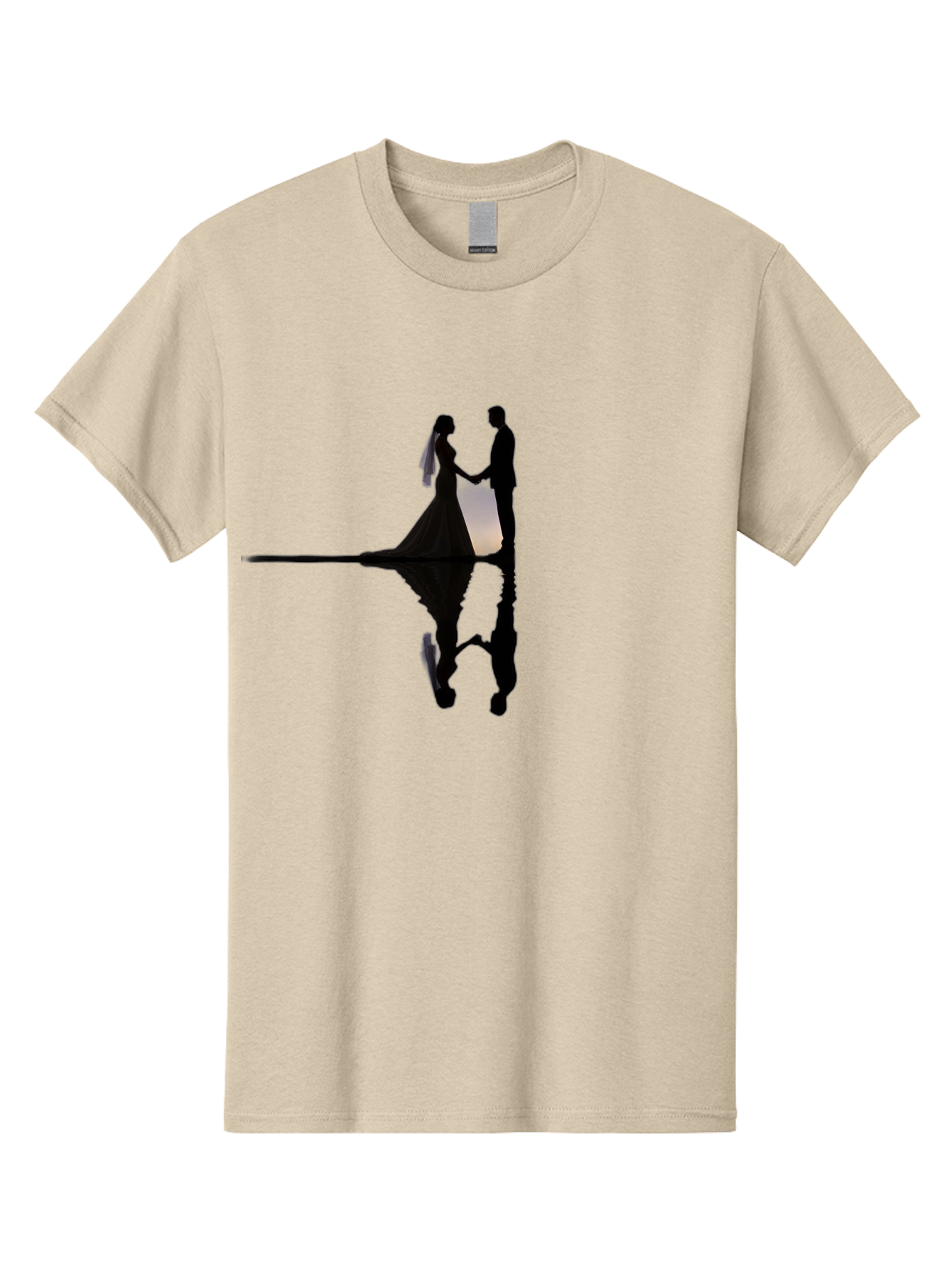 Couple-Silhouette-1 Men'S Graphic Tee, 100% Cotton, Comfortable Casual Summer Wear, Machine Washable, Couple Holding Hands, Romantic Love, Wedding Vows, Couple'S Unity, Hand In Hand, Love Forever, Together Forever, Silhouette Art Baa406 17