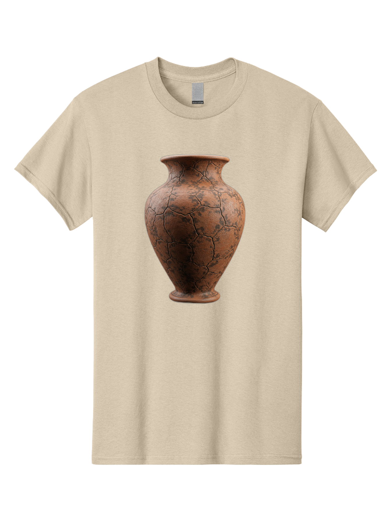 Cracked-Clay-Vase Men'S Graphic Tee, 100% Cotton, Comfortable Casual Summer Wear, Machine Washable, Vintage Vase, Terracotta Pot, Cracked Earthy Texture, Rustic Decor, Aged Pottery, Earthy Tones, Distressed Finish, Antique Style, Ceramic Art Baa410 3