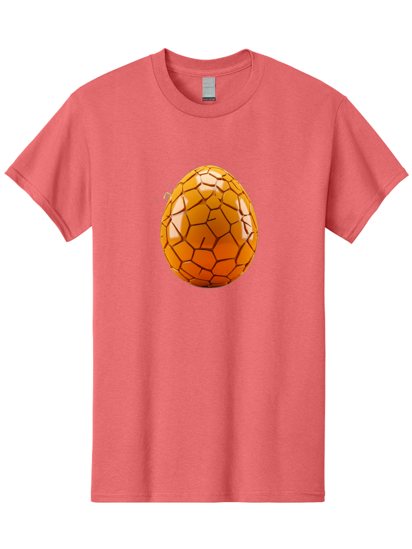 Cracked-Golden-Egg Men'S Graphic Tee, 100% Cotton, Comfortable Casual Summer Wear, Machine Washable, Soccer Ball Texture, Egg Shape, Golden Color, Shiny Surface, Geometric Pattern, Sporty Design, Unique Fusion, Easter Egg Inspiration, Baa411 15