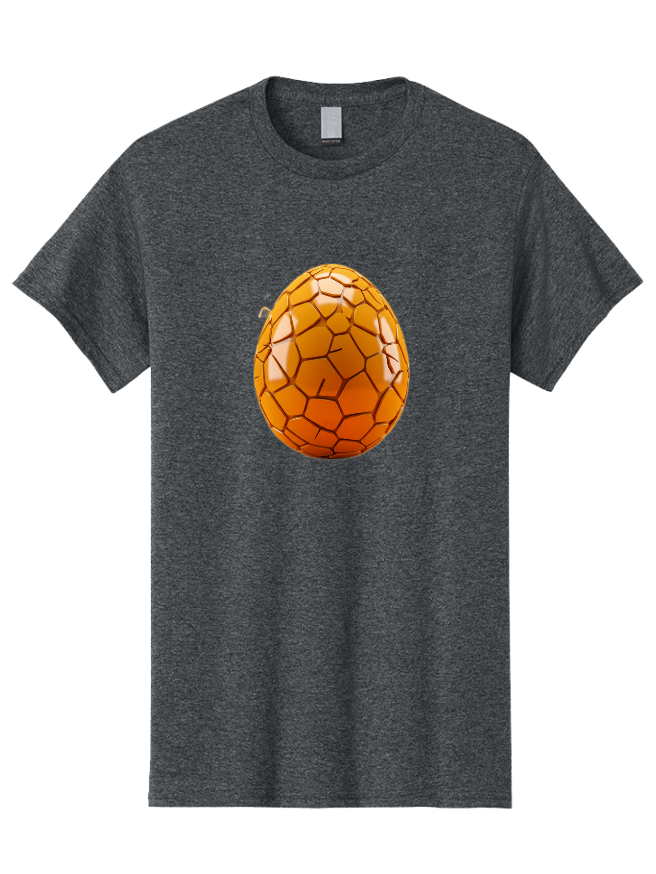 Cracked-Golden-Egg Men'S Graphic Tee, 100% Cotton, Comfortable Casual Summer Wear, Machine Washable, Soccer Ball Texture, Egg Shape, Golden Color, Shiny Surface, Geometric Pattern, Sporty Design, Unique Fusion, Easter Egg Inspiration, Baa411 25