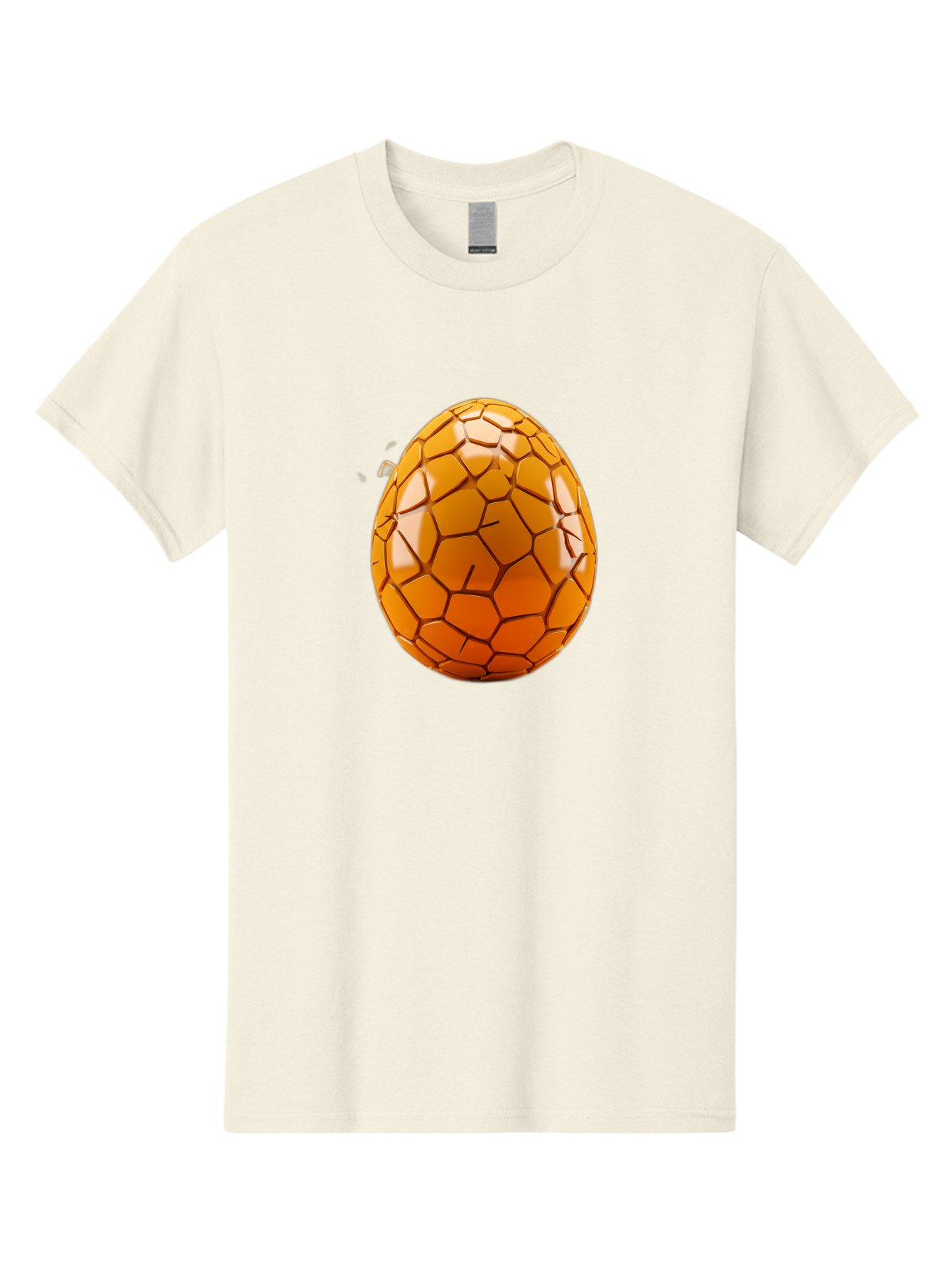 Cracked-Golden-Egg Men'S Graphic Tee, 100% Cotton, Comfortable Casual Summer Wear, Machine Washable, Soccer Ball Texture, Egg Shape, Golden Color, Shiny Surface, Geometric Pattern, Sporty Design, Unique Fusion, Easter Egg Inspiration, Baa411 19