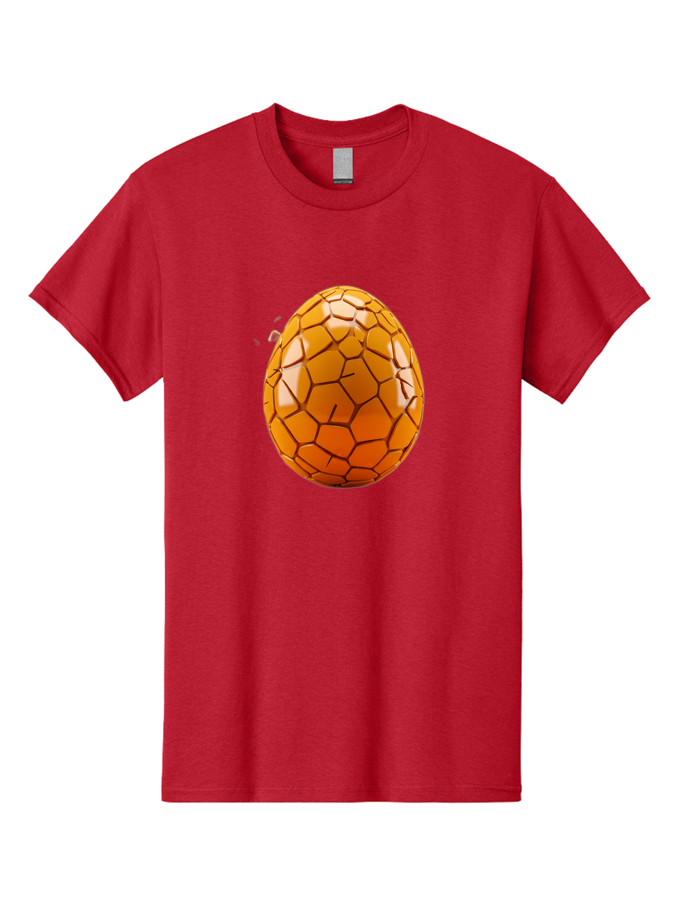 Cracked-Golden-Egg Men'S Graphic Tee, 100% Cotton, Comfortable Casual Summer Wear, Machine Washable, Soccer Ball Texture, Egg Shape, Golden Color, Shiny Surface, Geometric Pattern, Sporty Design, Unique Fusion, Easter Egg Inspiration, Baa411 9