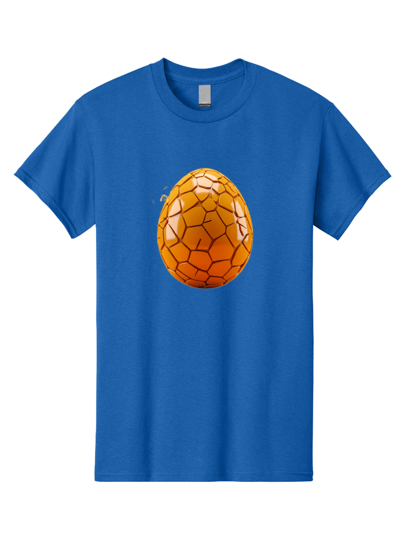 Cracked-Golden-Egg Men'S Graphic Tee, 100% Cotton, Comfortable Casual Summer Wear, Machine Washable, Soccer Ball Texture, Egg Shape, Golden Color, Shiny Surface, Geometric Pattern, Sporty Design, Unique Fusion, Easter Egg Inspiration, Baa411 23