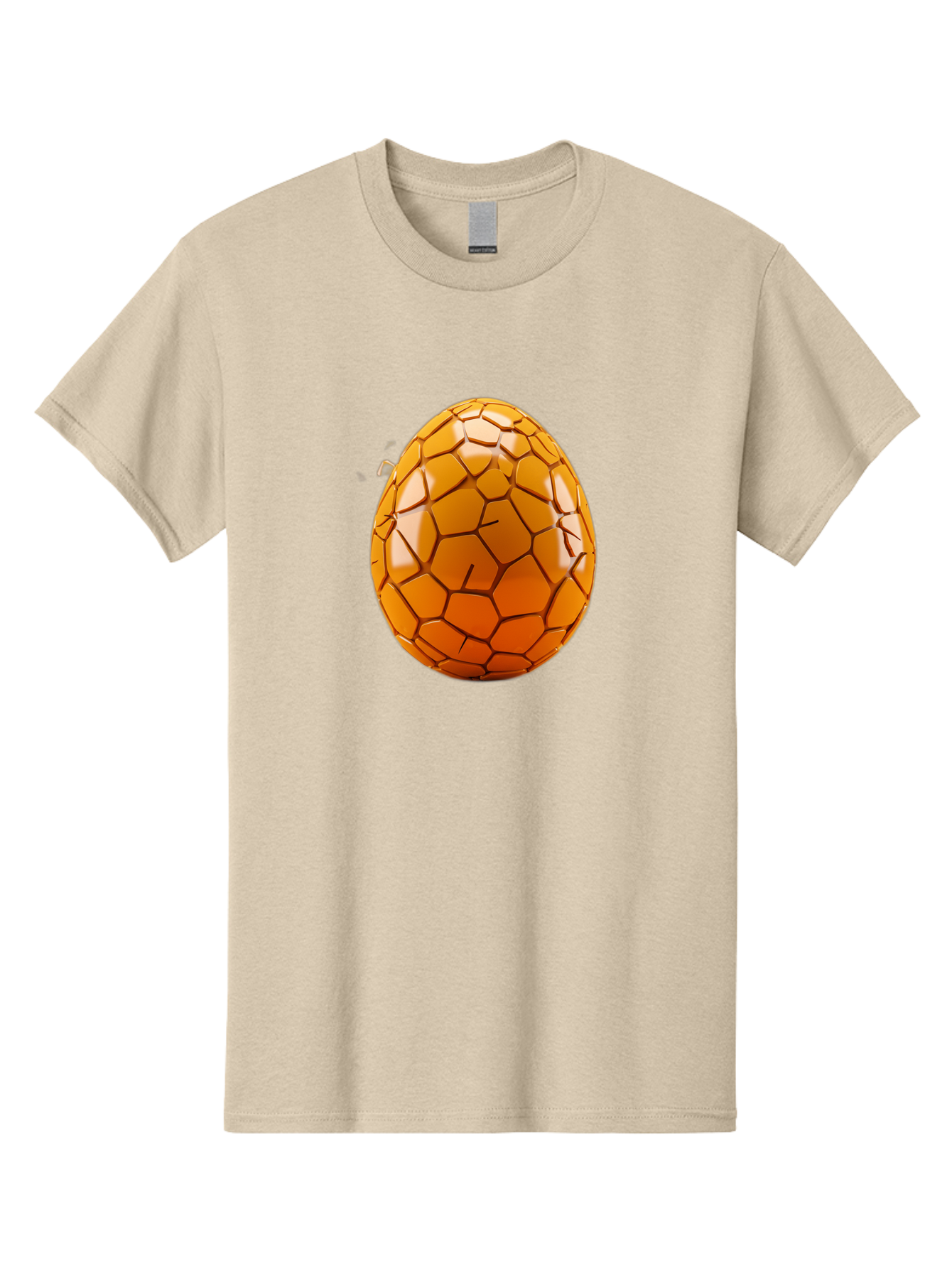 Cracked-Golden-Egg Men'S Graphic Tee, 100% Cotton, Comfortable Casual Summer Wear, Machine Washable, Soccer Ball Texture, Egg Shape, Golden Color, Shiny Surface, Geometric Pattern, Sporty Design, Unique Fusion, Easter Egg Inspiration, Baa411 5