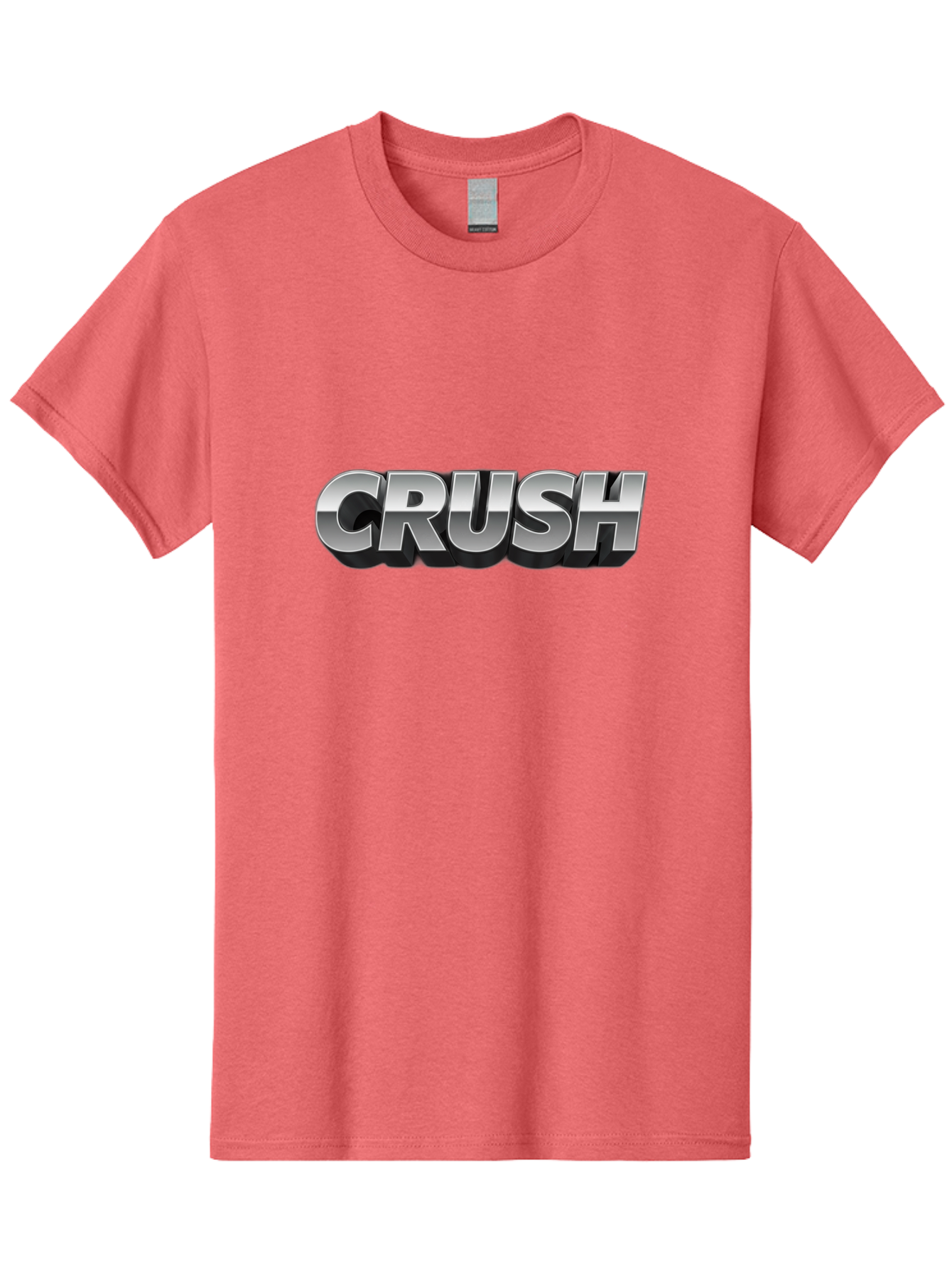 Crush Men'S Graphic Tee, 100% Cotton, Comfortable Casual Summer Wear, Machine Washable, Silver Metallic Text, Bold Font, Motivational Quote, Confident Message, Strong Typography, 3D Effect, Chrome Finish Baa420 29