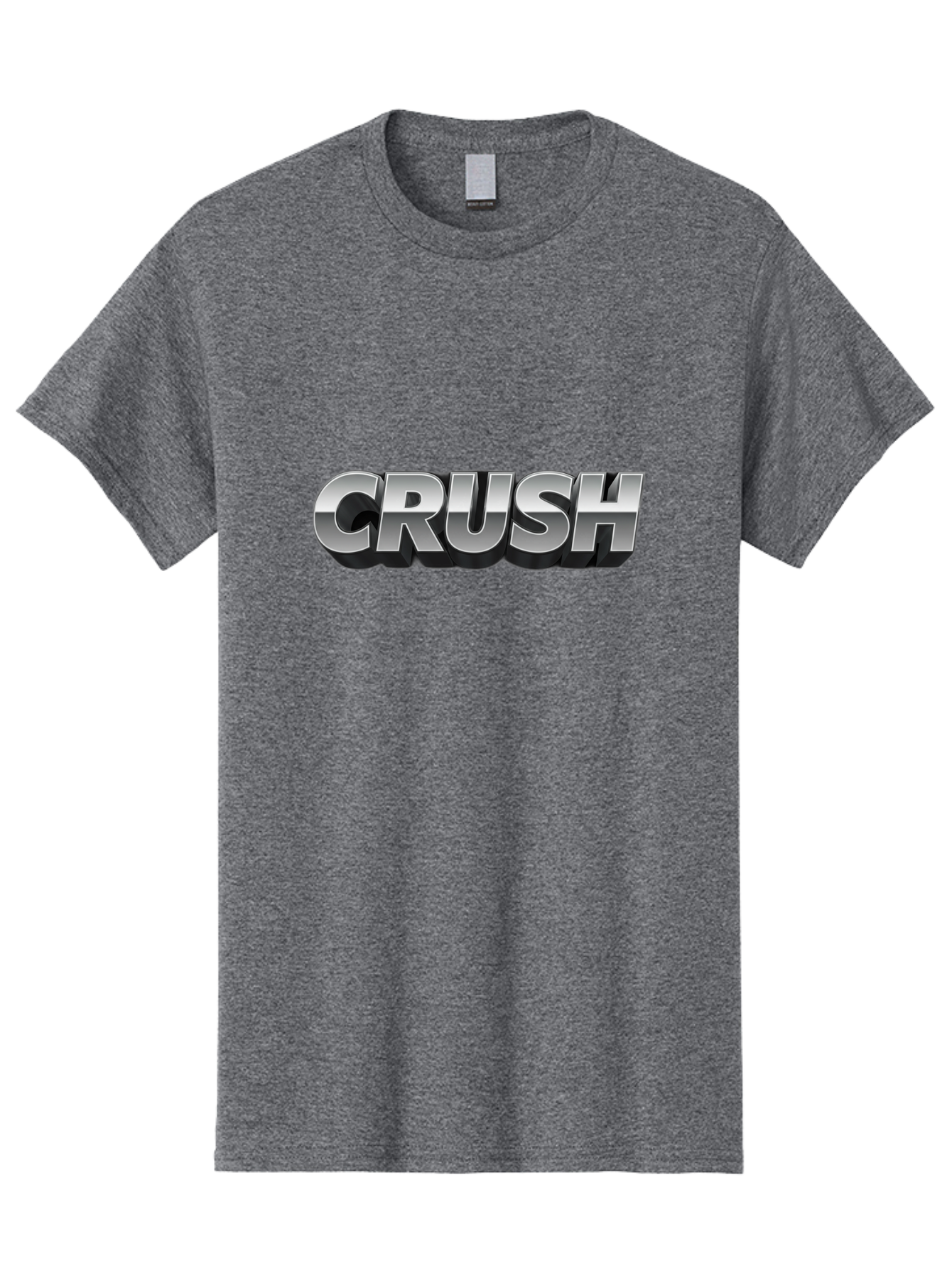 Crush Men'S Graphic Tee, 100% Cotton, Comfortable Casual Summer Wear, Machine Washable, Silver Metallic Text, Bold Font, Motivational Quote, Confident Message, Strong Typography, 3D Effect, Chrome Finish Baa420 21