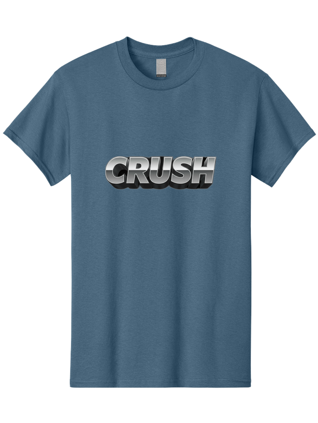 Crush Men'S Graphic Tee, 100% Cotton, Comfortable Casual Summer Wear, Machine Washable, Silver Metallic Text, Bold Font, Motivational Quote, Confident Message, Strong Typography, 3D Effect, Chrome Finish Baa420 17