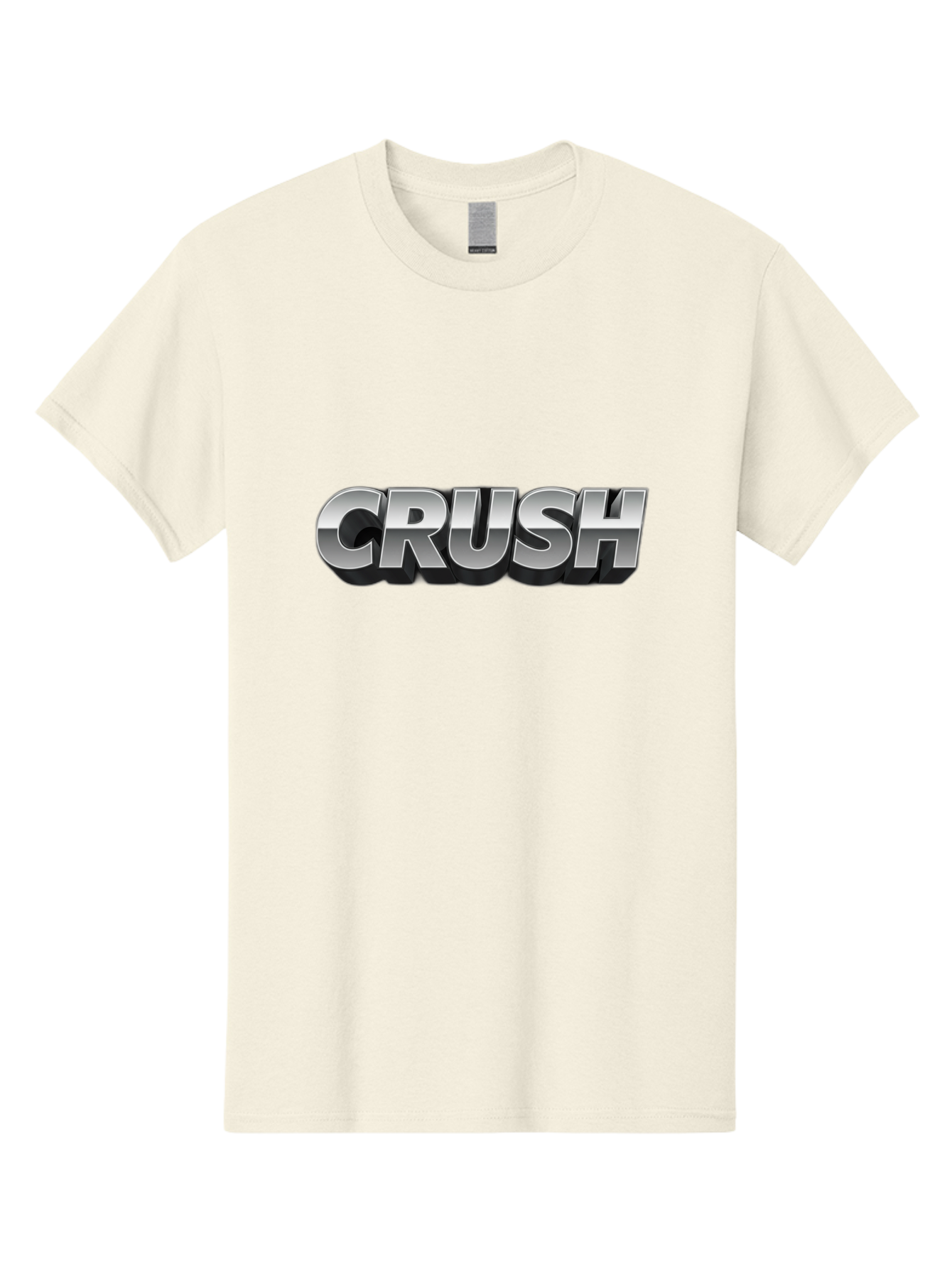 Crush Men'S Graphic Tee, 100% Cotton, Comfortable Casual Summer Wear, Machine Washable, Silver Metallic Text, Bold Font, Motivational Quote, Confident Message, Strong Typography, 3D Effect, Chrome Finish Baa420 11
