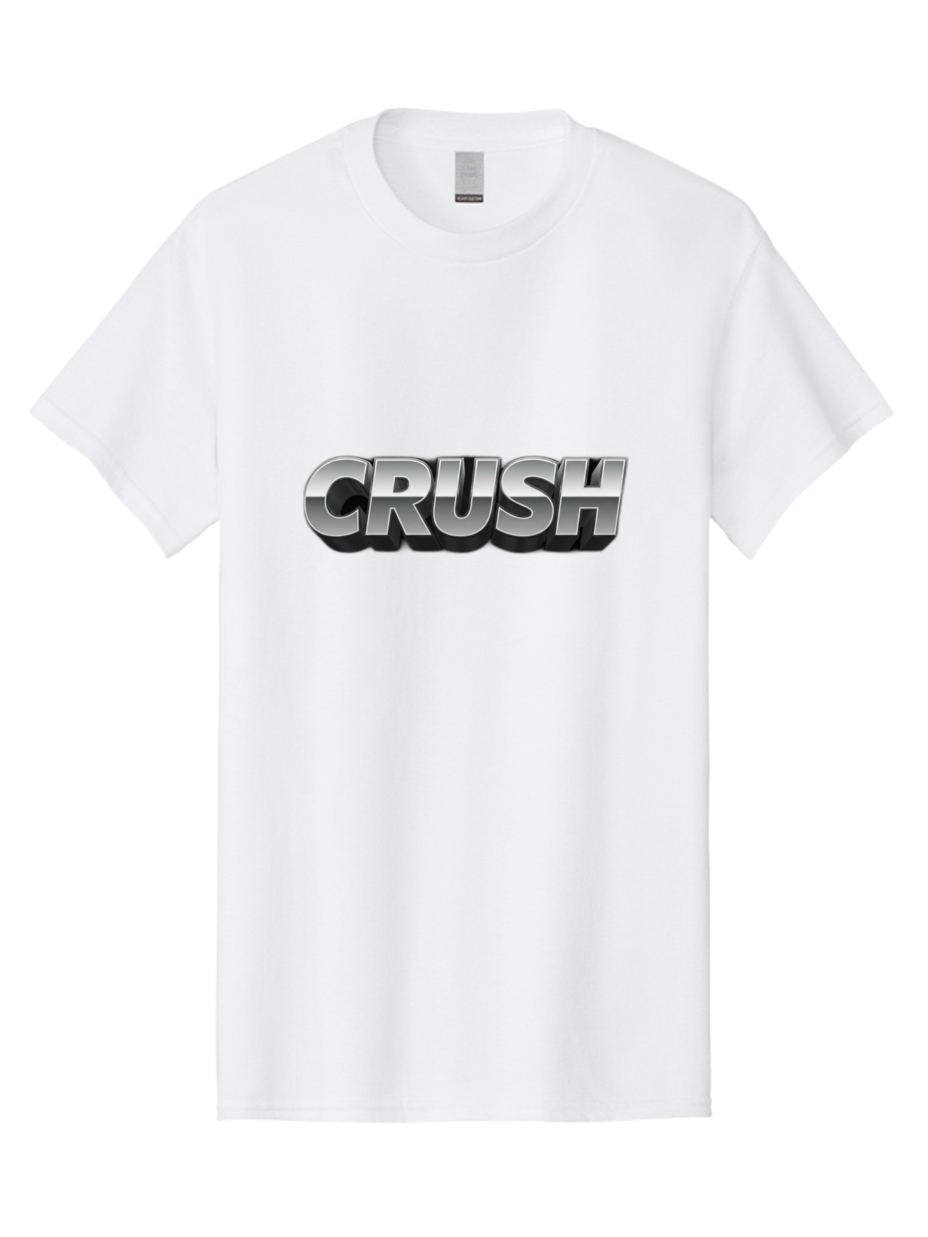 Crush Men'S Graphic Tee, 100% Cotton, Comfortable Casual Summer Wear, Machine Washable, Silver Metallic Text, Bold Font, Motivational Quote, Confident Message, Strong Typography, 3D Effect, Chrome Finish Baa420 27