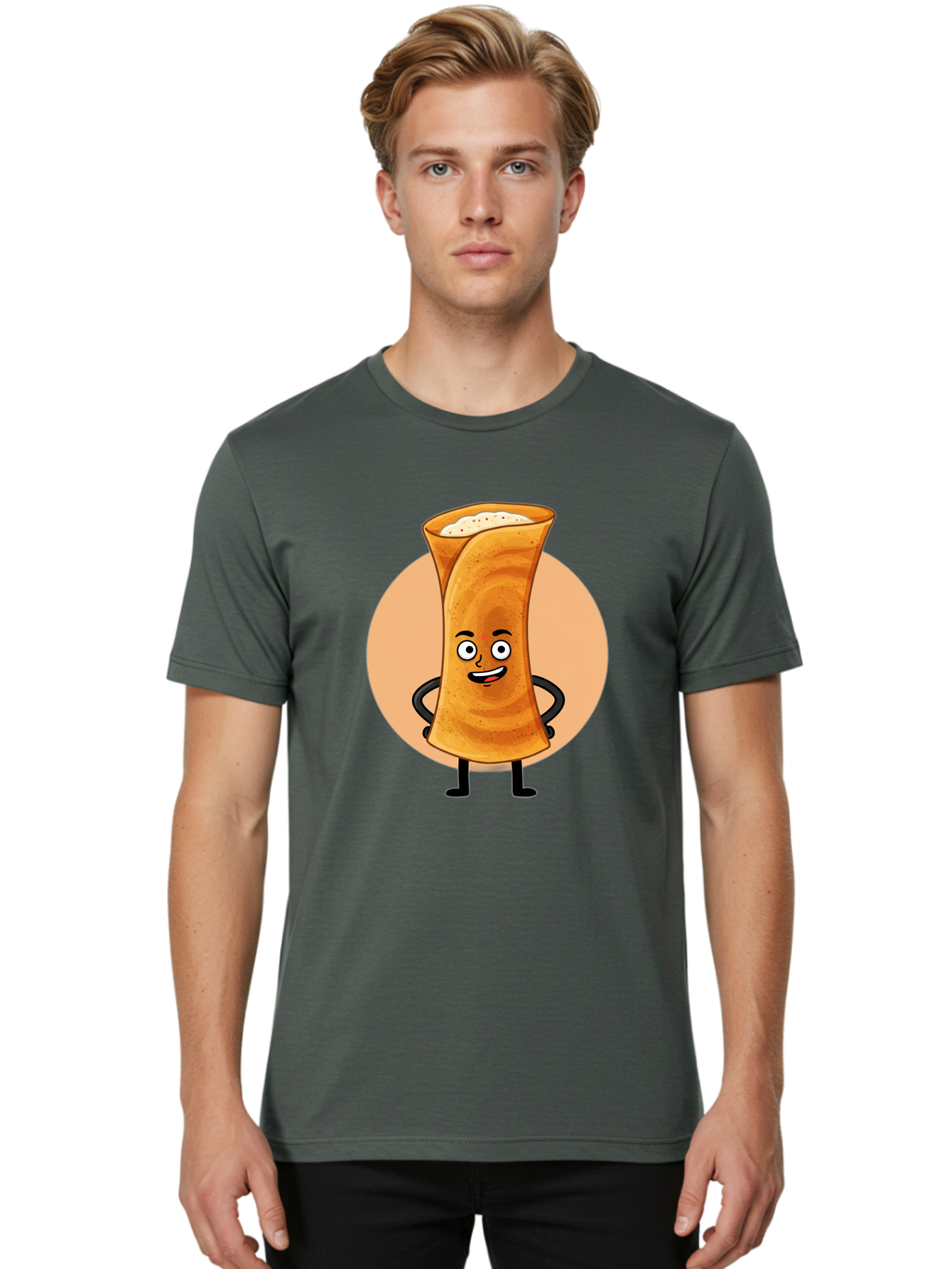 Dabba-Chai Men'S Graphic Tee, 100% Cotton, Comfortable Casual Summer Wear, Machine Washable, Cartoon Cup Of Tea, Dabba Chai, Indian Tea Culture, Anthropomorphic Beverage, Fun Illustration, Masala Chai, Tea Lover, Cute Character Baa437 18