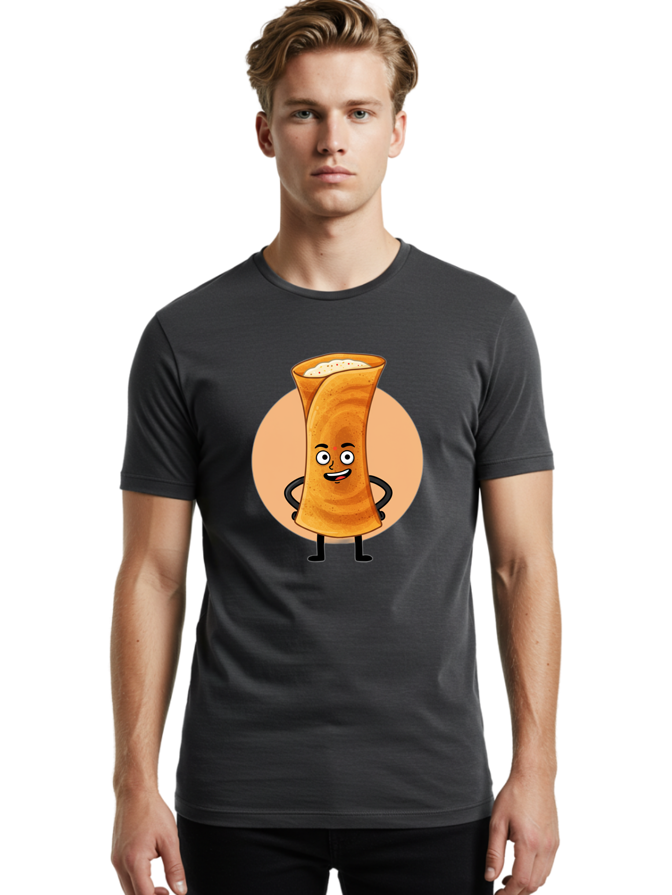 Dabba-Chai Men'S Graphic Tee, 100% Cotton, Comfortable Casual Summer Wear, Machine Washable, Cartoon Cup Of Tea, Dabba Chai, Indian Tea Culture, Anthropomorphic Beverage, Fun Illustration, Masala Chai, Tea Lover, Cute Character Baa437 20