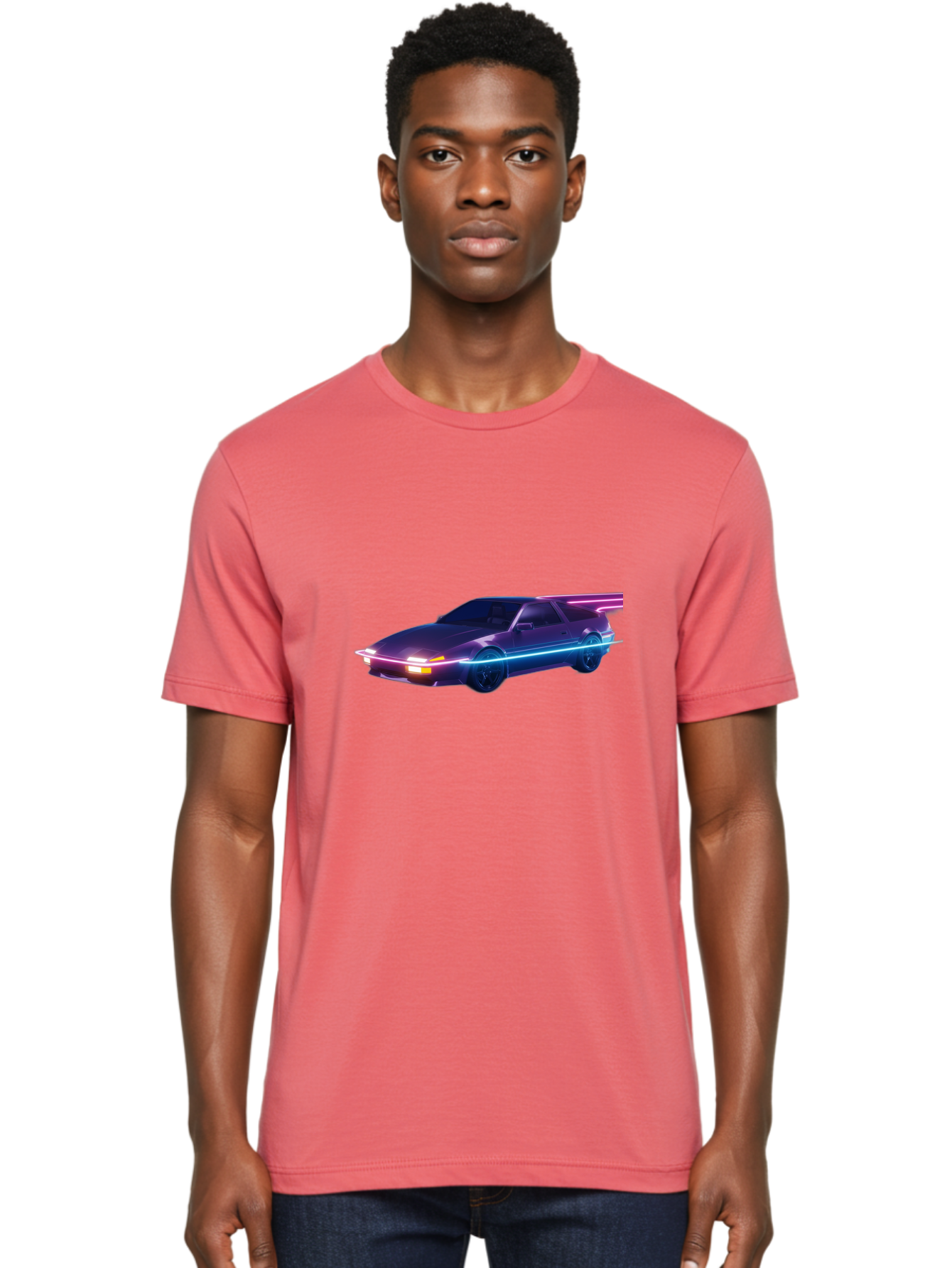 Datsun-280Z Men'S Graphic Tee, 100% Cotton, Comfortable Casual Summer Wear, Machine Washable, Sports Car, Neon Lights, Futuristic Design, Sleek Vehicle, High-Tech Car, Synthwave Aesthetic, Retro-Futurism, Glowing Accents, Modern Style Baa441 22