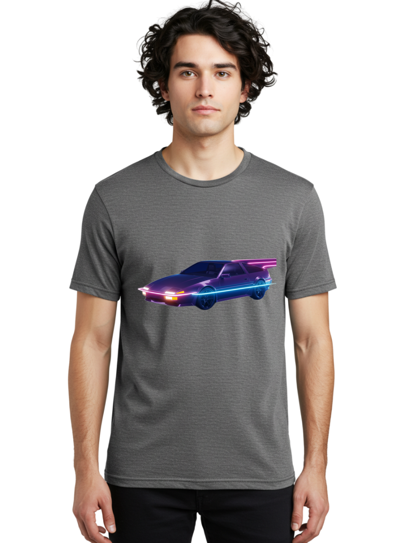 Datsun-280Z Men'S Graphic Tee, 100% Cotton, Comfortable Casual Summer Wear, Machine Washable, Sports Car, Neon Lights, Futuristic Design, Sleek Vehicle, High-Tech Car, Synthwave Aesthetic, Retro-Futurism, Glowing Accents, Modern Style Baa441 14