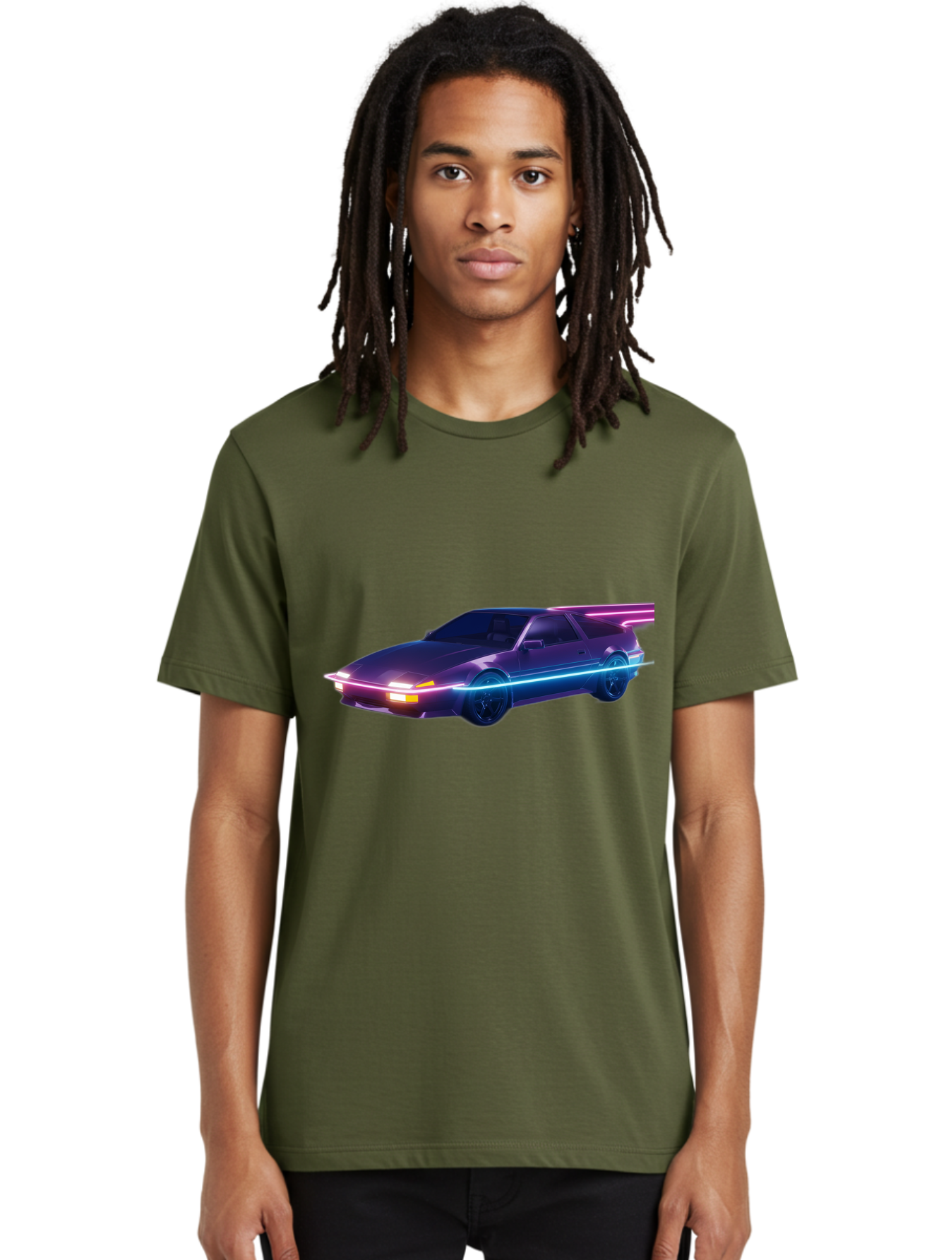 Datsun-280Z Men'S Graphic Tee, 100% Cotton, Comfortable Casual Summer Wear, Machine Washable, Sports Car, Neon Lights, Futuristic Design, Sleek Vehicle, High-Tech Car, Synthwave Aesthetic, Retro-Futurism, Glowing Accents, Modern Style Baa441 26