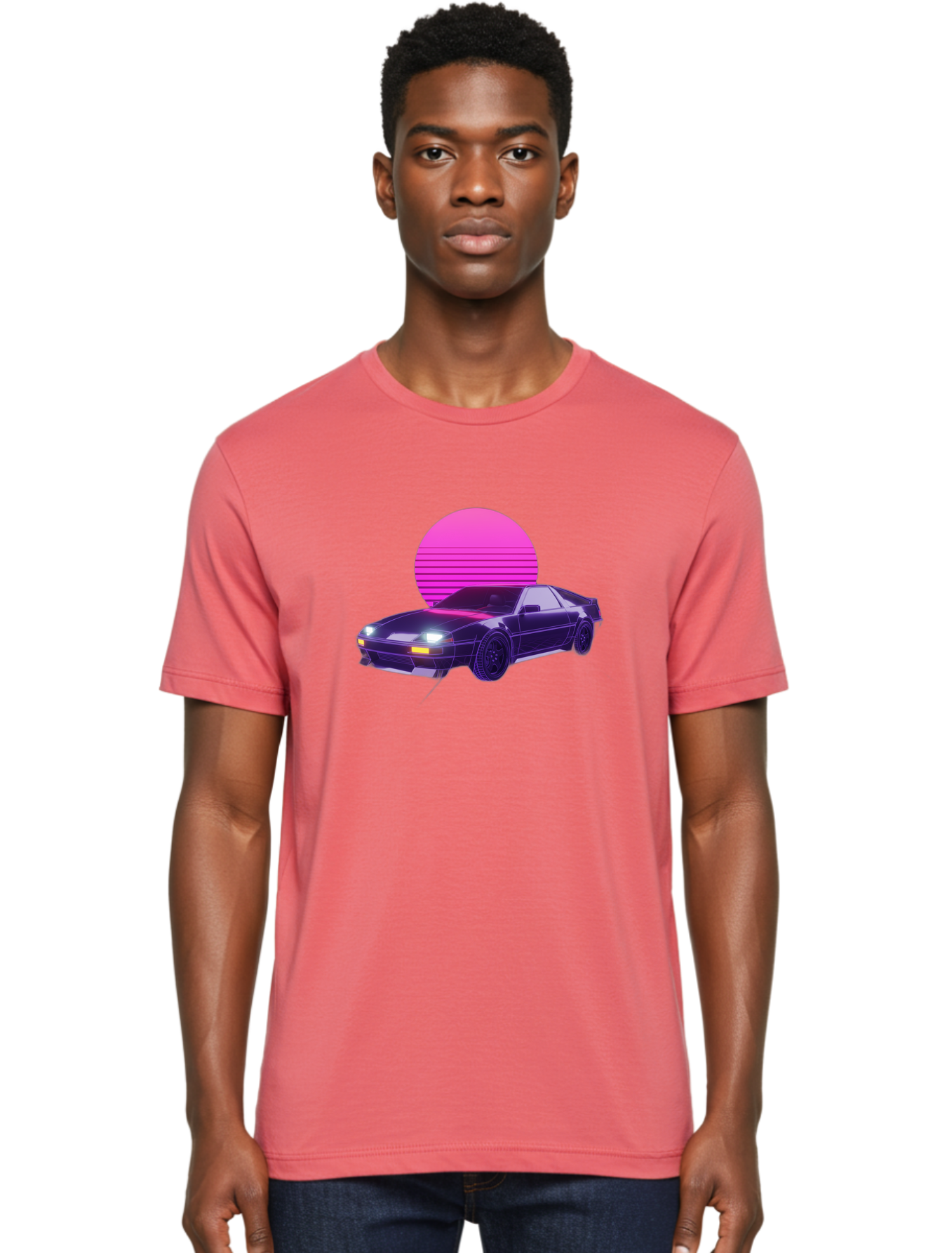 Delorean Men'S Graphic Tee, 100% Cotton, Comfortable Casual Summer Wear, Machine Washable, Delorean Dmc-12 Car, Retro Futuristic Design, Neon Lights, Synthwave Style, Vaporwave Aesthetic, Futuristic Vehicle, Sports Car Baa445 30