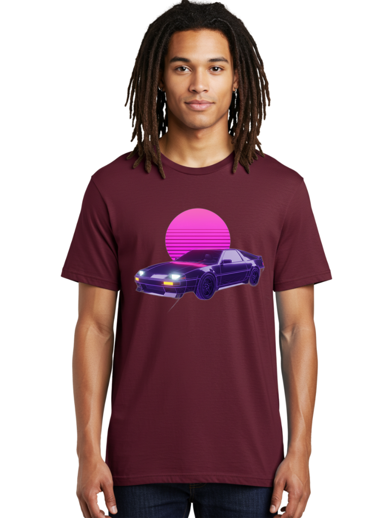 Delorean Men'S Graphic Tee, 100% Cotton, Comfortable Casual Summer Wear, Machine Washable, Delorean Dmc-12 Car, Retro Futuristic Design, Neon Lights, Synthwave Style, Vaporwave Aesthetic, Futuristic Vehicle, Sports Car Baa445 8