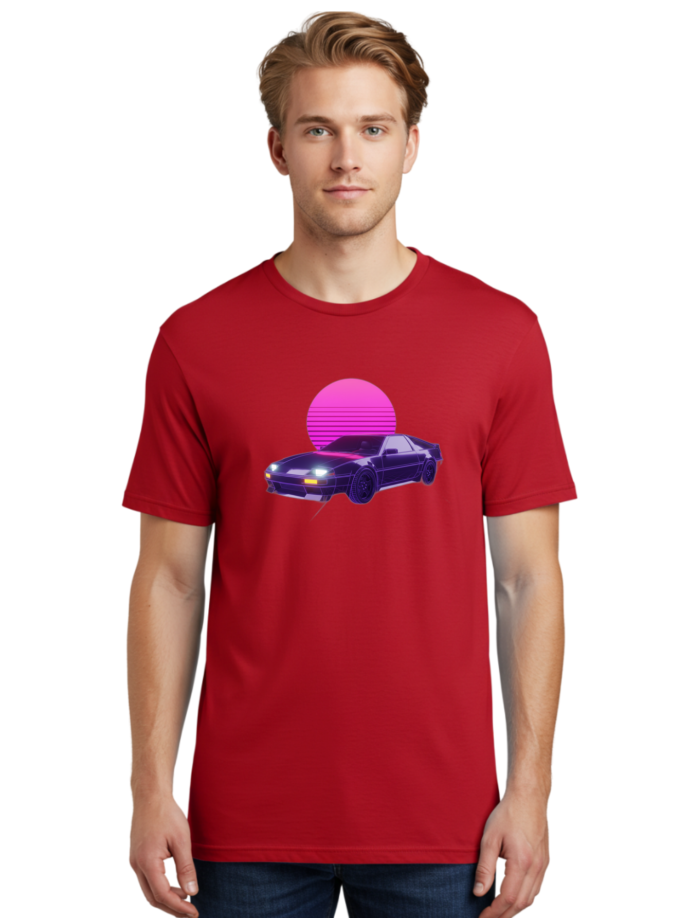 Delorean Men'S Graphic Tee, 100% Cotton, Comfortable Casual Summer Wear, Machine Washable, Delorean Dmc-12 Car, Retro Futuristic Design, Neon Lights, Synthwave Style, Vaporwave Aesthetic, Futuristic Vehicle, Sports Car Baa445 18