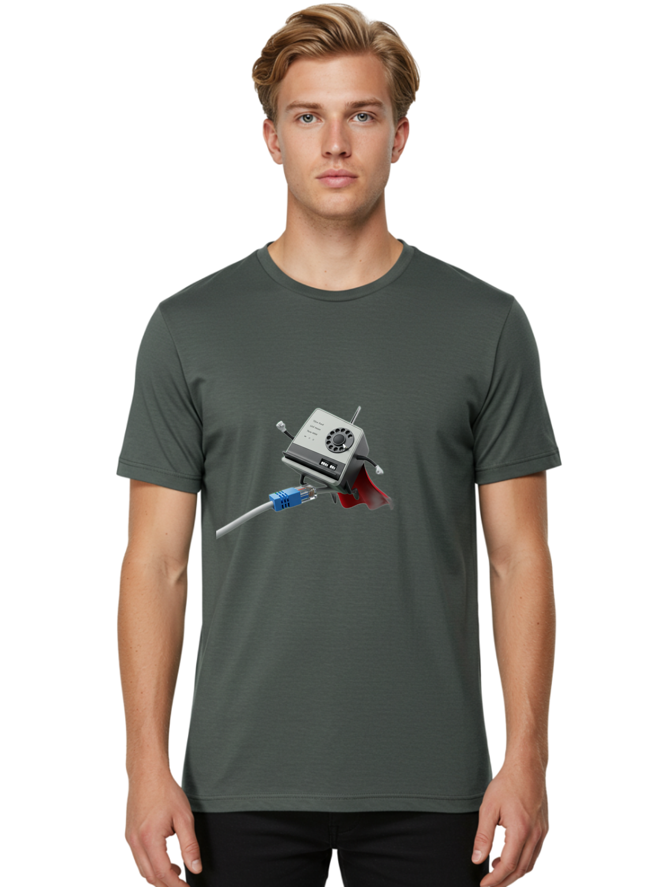 Dial-Up-Modem Men'S Graphic Tee, 100% Cotton, Comfortable Casual Summer Wear, Machine Washable, 56K V.90/V.34 Fax/Data/Voice Modem, Vintage Computer Hardware, Retro Technology, Dial-Up Internet, Nostalgic Tech, Antique Electronics, Baa447 10