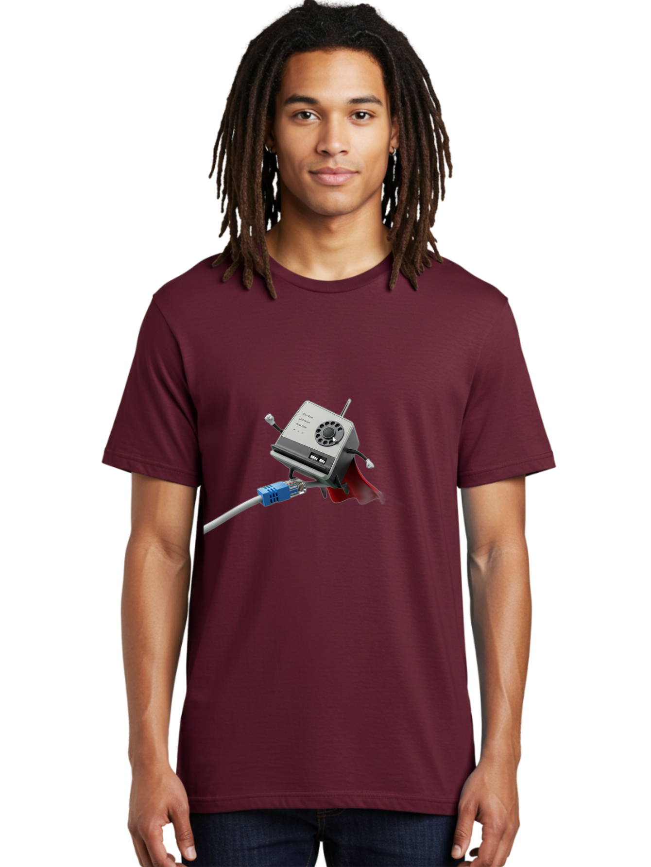 Dial-Up-Modem Men'S Graphic Tee, 100% Cotton, Comfortable Casual Summer Wear, Machine Washable, 56K V.90/V.34 Fax/Data/Voice Modem, Vintage Computer Hardware, Retro Technology, Dial-Up Internet, Nostalgic Tech, Antique Electronics, Baa447 30
