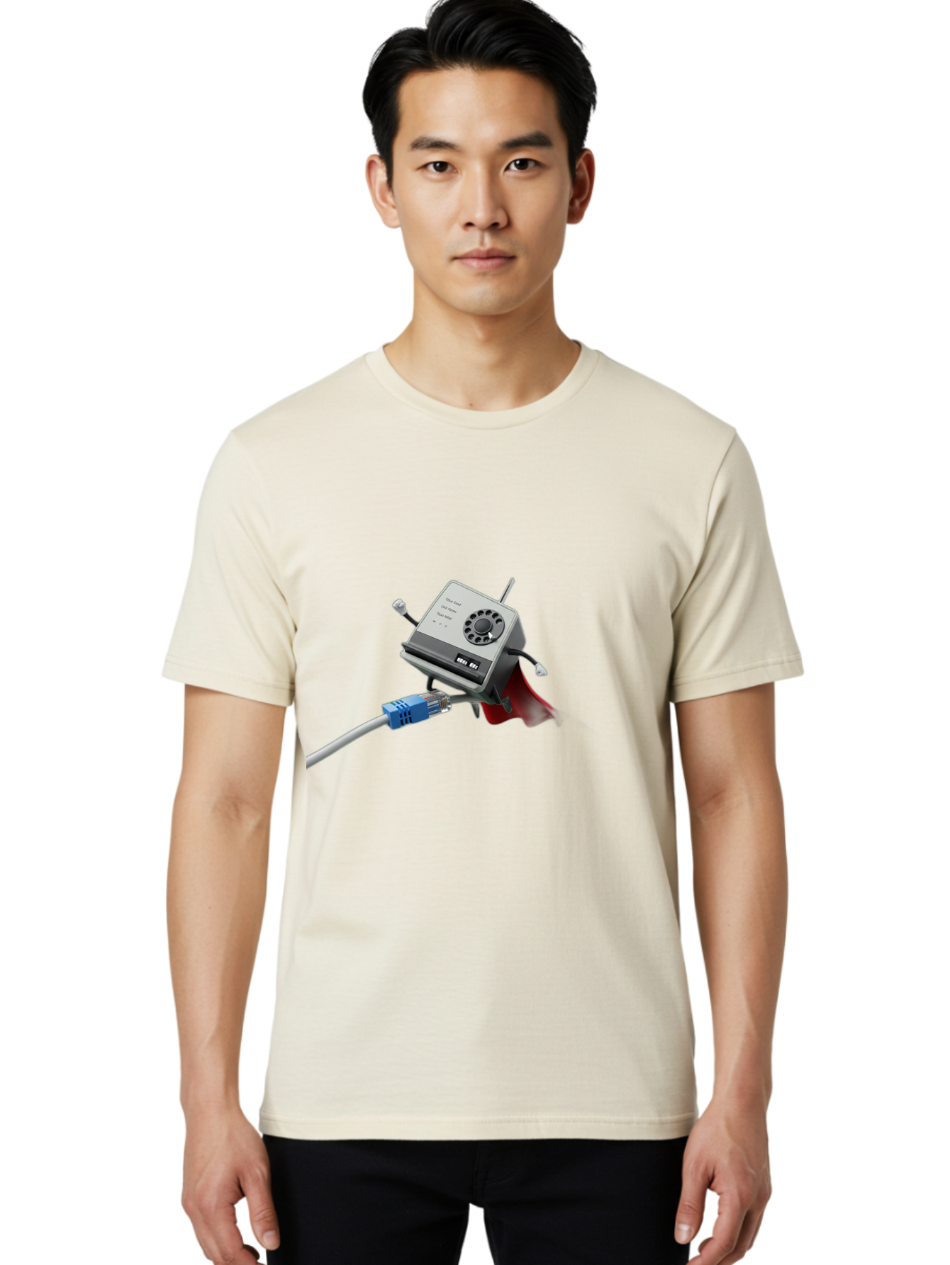 Dial-Up-Modem Men'S Graphic Tee, 100% Cotton, Comfortable Casual Summer Wear, Machine Washable, 56K V.90/V.34 Fax/Data/Voice Modem, Vintage Computer Hardware, Retro Technology, Dial-Up Internet, Nostalgic Tech, Antique Electronics, Baa447 20