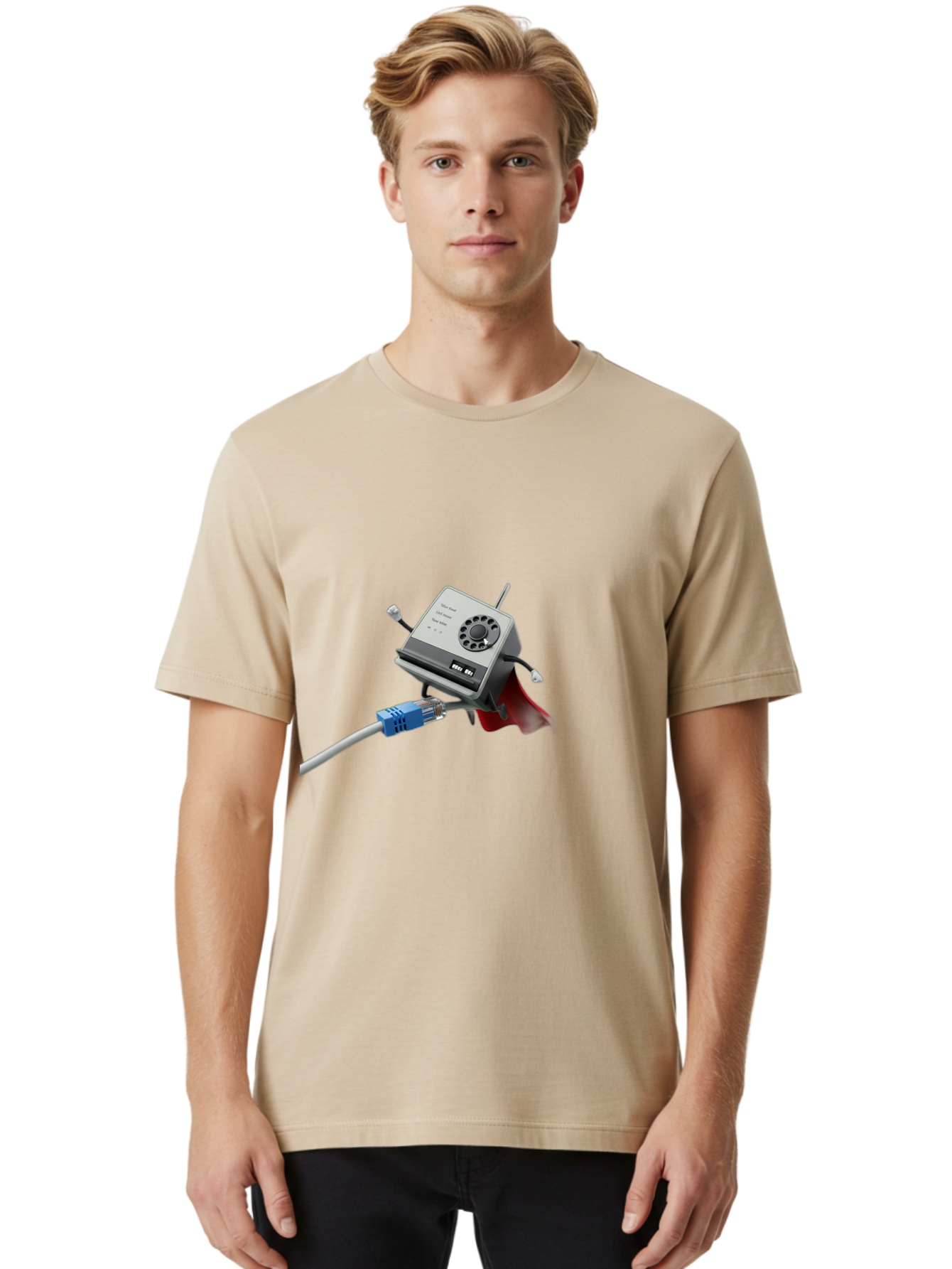 Dial-Up-Modem Men'S Graphic Tee, 100% Cotton, Comfortable Casual Summer Wear, Machine Washable, 56K V.90/V.34 Fax/Data/Voice Modem, Vintage Computer Hardware, Retro Technology, Dial-Up Internet, Nostalgic Tech, Antique Electronics, Baa447 12