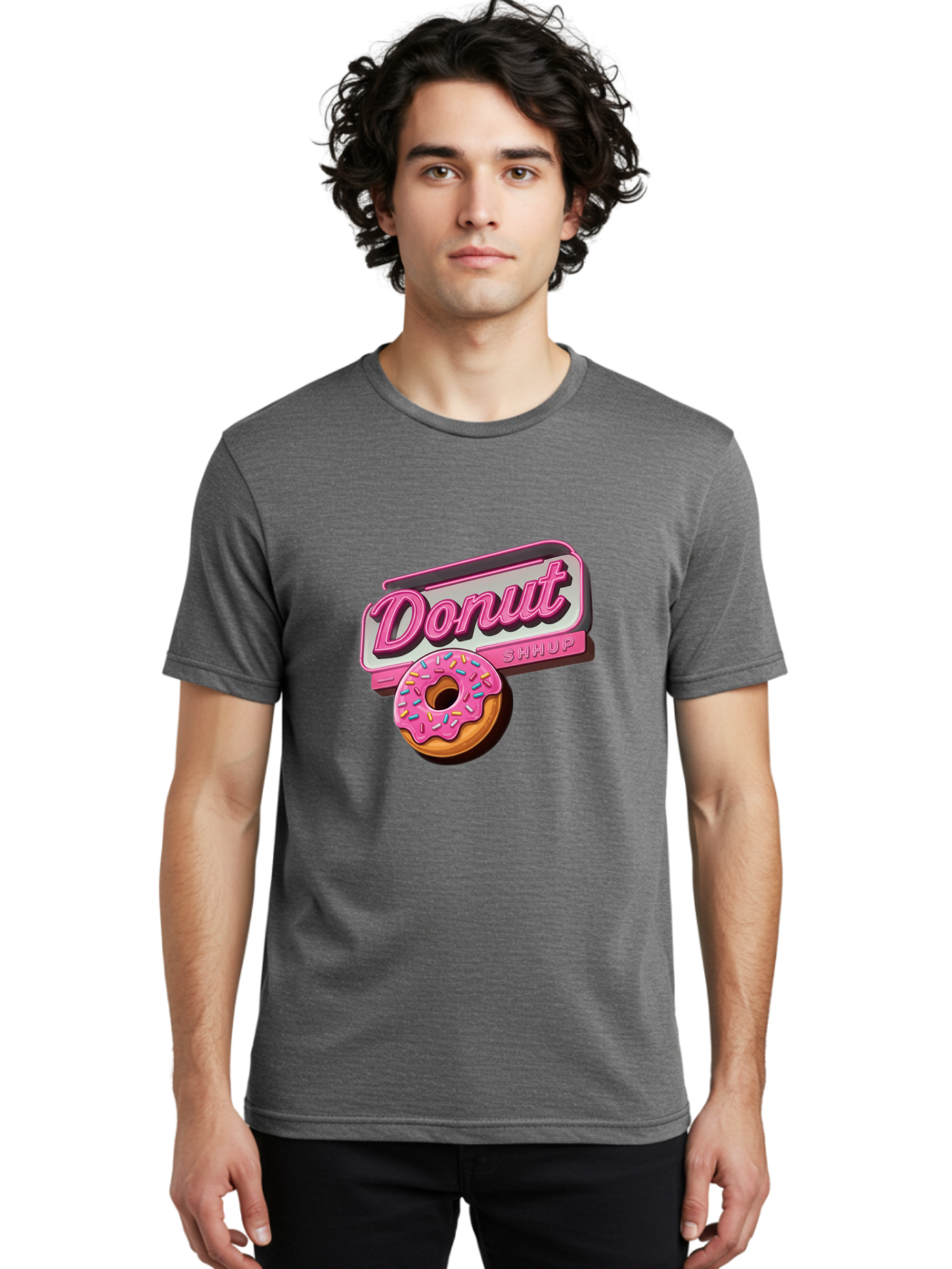 Donut-5 Men'S Graphic Tee, 100% Cotton, Comfortable Casual Summer Wear, Machine Washable, Donut With Pink Glaze And Sprinkles, Donut Shop Sign, Sweet Treats, Bakery, Dessert, Colorful, Pastel, Tasty, Donut Lover, Treat Yourself Baa499 14