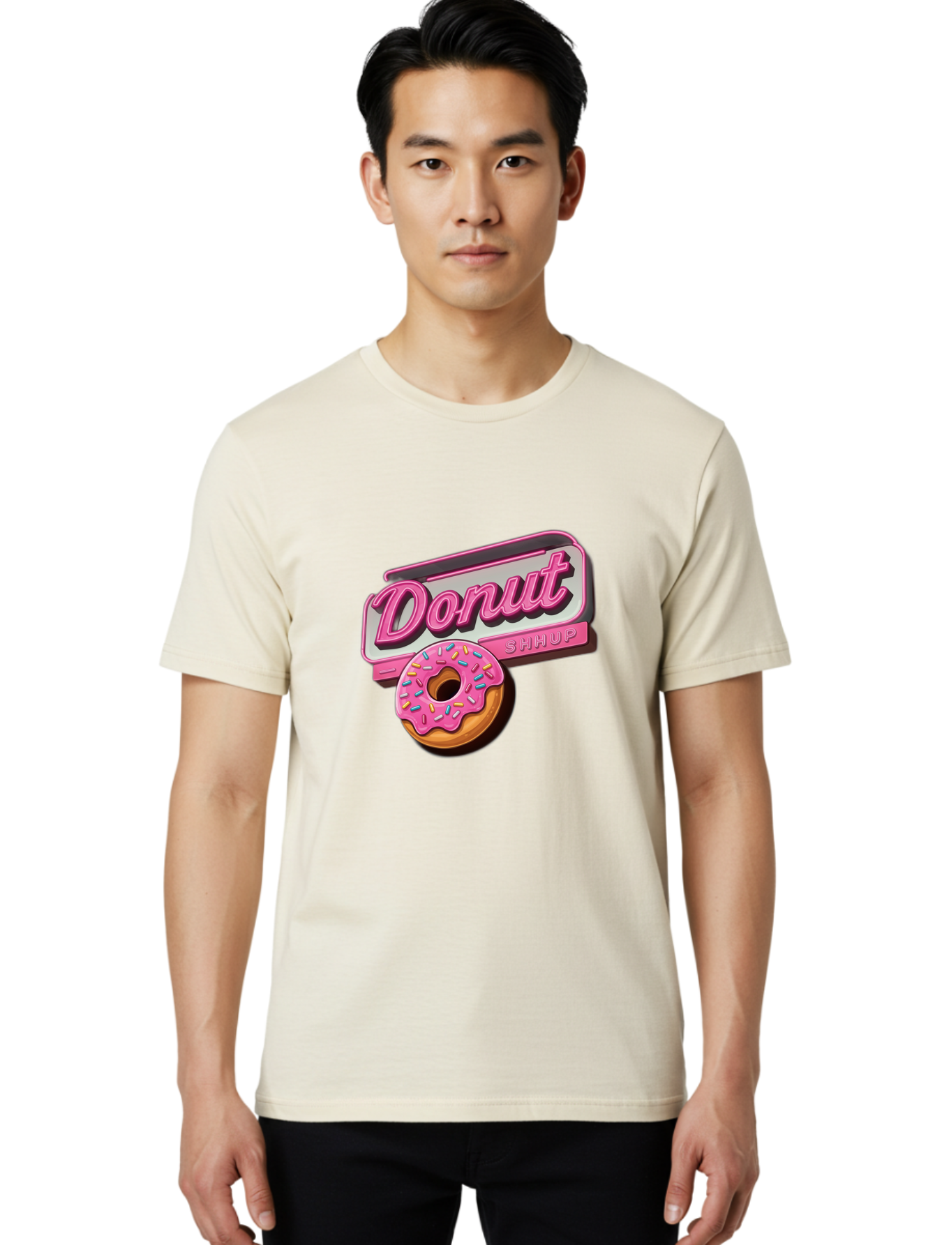 Donut-5 Men'S Graphic Tee, 100% Cotton, Comfortable Casual Summer Wear, Machine Washable, Donut With Pink Glaze And Sprinkles, Donut Shop Sign, Sweet Treats, Bakery, Dessert, Colorful, Pastel, Tasty, Donut Lover, Treat Yourself Baa499 12