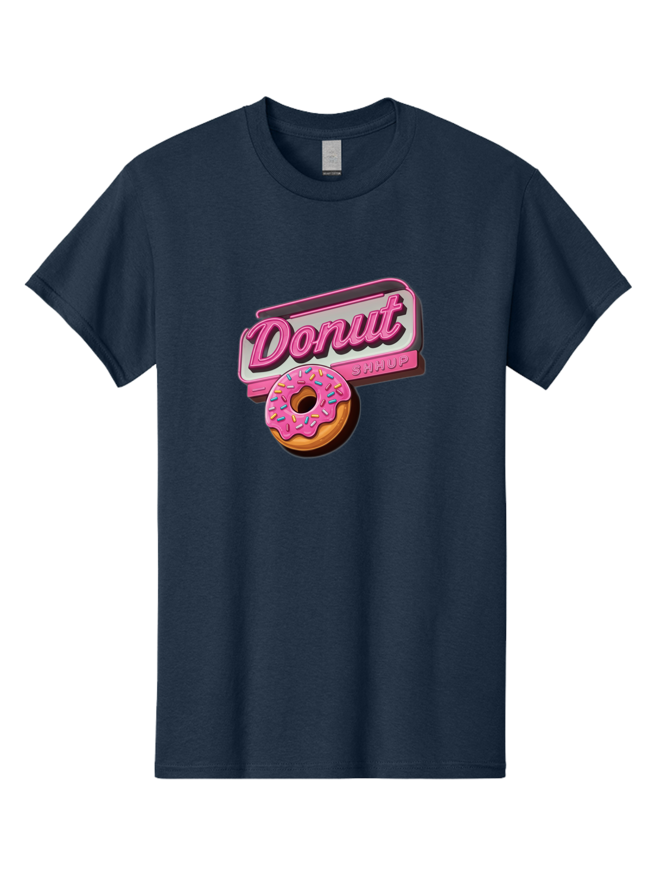 Donut-5 Men'S Graphic Tee, 100% Cotton, Comfortable Casual Summer Wear, Machine Washable, Donut With Pink Glaze And Sprinkles, Donut Shop Sign, Sweet Treats, Bakery, Dessert, Colorful, Pastel, Tasty, Donut Lover, Treat Yourself Baa499 5