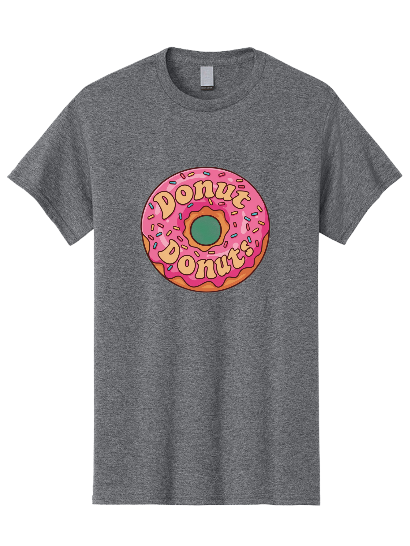 Donut-Donuts Men'S Graphic Tee, 100% Cotton, Comfortable Casual Summer Wear, Machine Washable, Pink Frosted Donut, Donut Shop, Sweet Treats, Baked Goods, Colorful Sprinkles, Tasty Pastry, Donut Lovers, Dessert Delight, Tasty Donut Baa505 3
