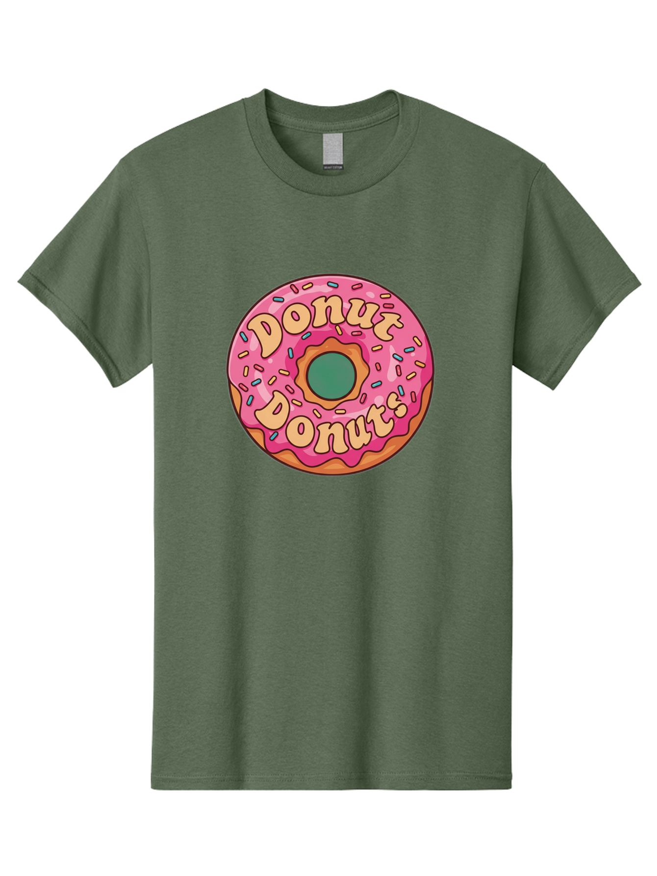 Donut-Donuts Men'S Graphic Tee, 100% Cotton, Comfortable Casual Summer Wear, Machine Washable, Pink Frosted Donut, Donut Shop, Sweet Treats, Baked Goods, Colorful Sprinkles, Tasty Pastry, Donut Lovers, Dessert Delight, Tasty Donut Baa505 23