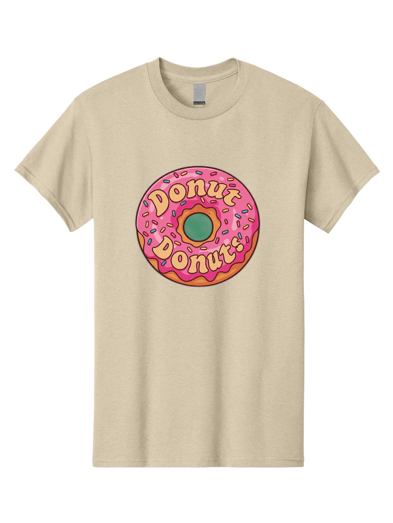 Donut-Donuts Men'S Graphic Tee, 100% Cotton, Comfortable Casual Summer Wear, Machine Washable, Pink Frosted Donut, Donut Shop, Sweet Treats, Baked Goods, Colorful Sprinkles, Tasty Pastry, Donut Lovers, Dessert Delight, Tasty Donut Baa505 25