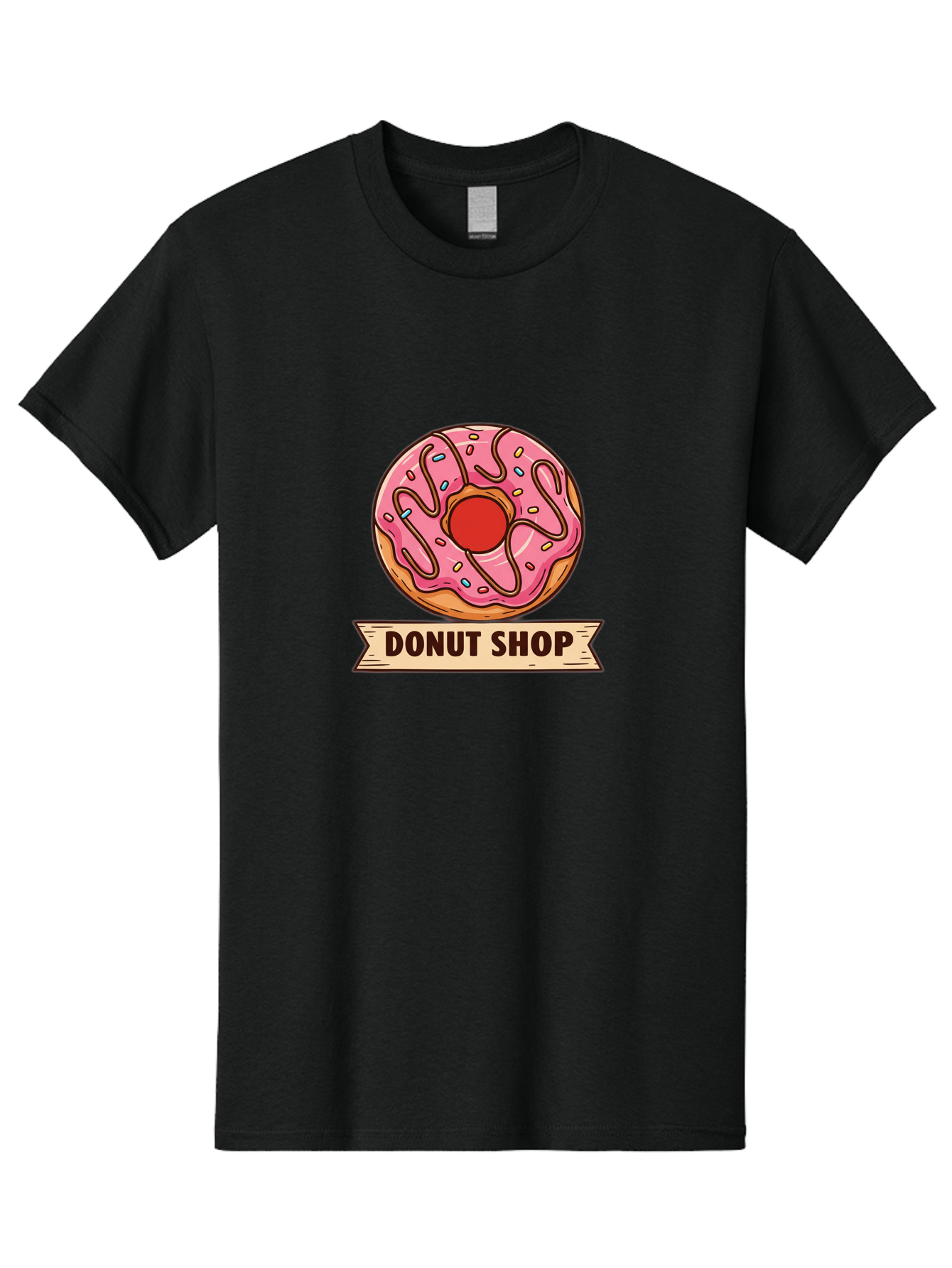 Donut-Shop-1 Men'S Graphic Tee, 100% Cotton, Comfortable Casual Summer Wear, Machine Washable, Pink Frosted Donut, Sprinkles, Sweet Treats, Donut Shop, Baked Goods, Tasty Pastries, Colorful Dessert, Indulgent Snack, Donut Lovers Baa512 21