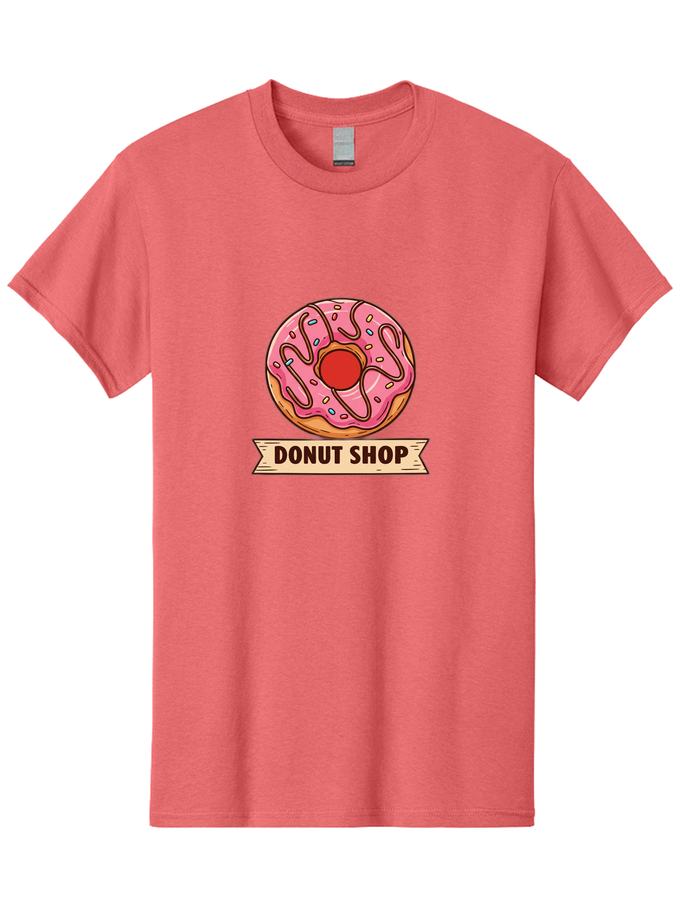 Donut-Shop-1 Men'S Graphic Tee, 100% Cotton, Comfortable Casual Summer Wear, Machine Washable, Pink Frosted Donut, Sprinkles, Sweet Treats, Donut Shop, Baked Goods, Tasty Pastries, Colorful Dessert, Indulgent Snack, Donut Lovers Baa512 7