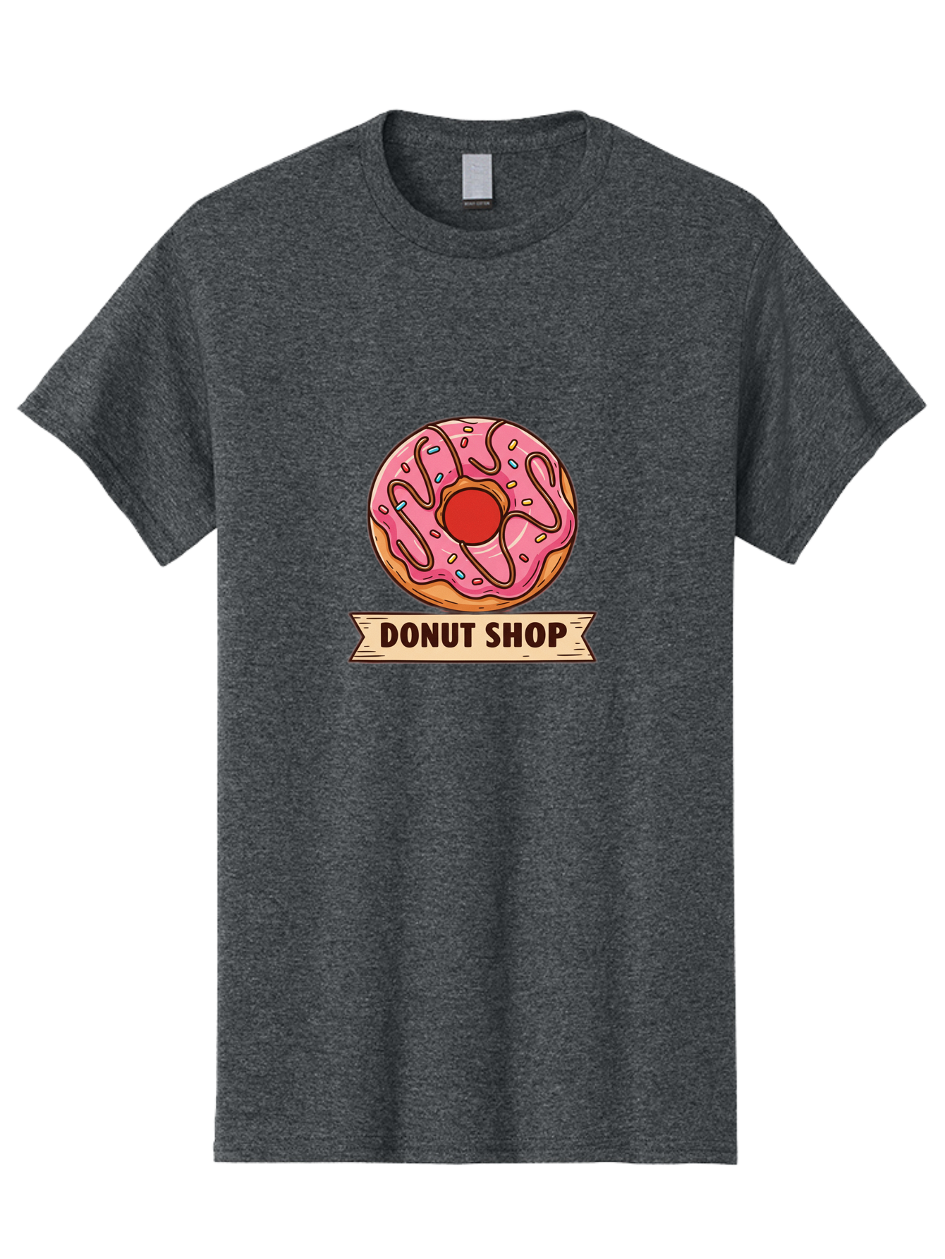 Donut-Shop-1 Men'S Graphic Tee, 100% Cotton, Comfortable Casual Summer Wear, Machine Washable, Pink Frosted Donut, Sprinkles, Sweet Treats, Donut Shop, Baked Goods, Tasty Pastries, Colorful Dessert, Indulgent Snack, Donut Lovers Baa512 15