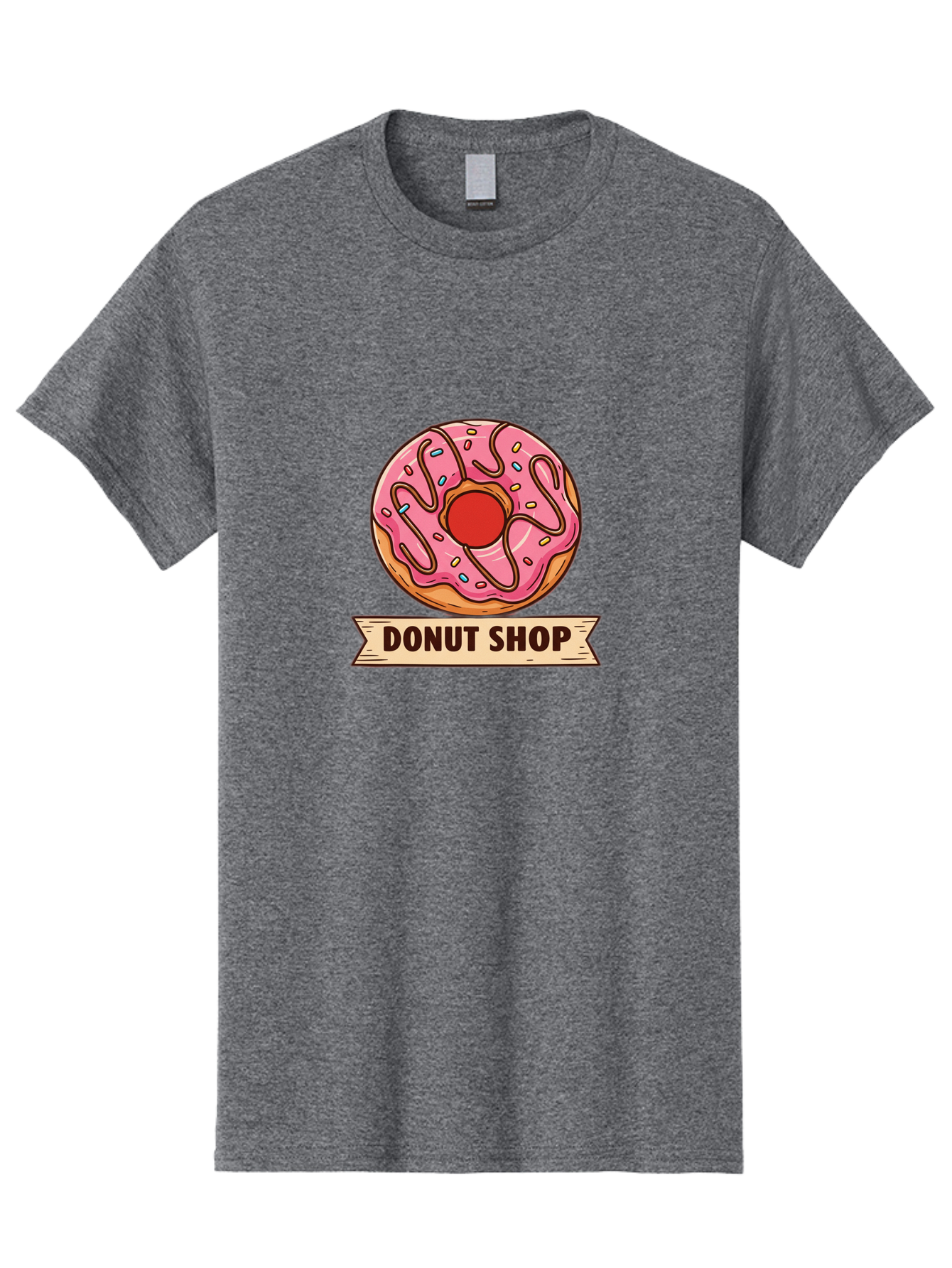 Donut-Shop-1 Men'S Graphic Tee, 100% Cotton, Comfortable Casual Summer Wear, Machine Washable, Pink Frosted Donut, Sprinkles, Sweet Treats, Donut Shop, Baked Goods, Tasty Pastries, Colorful Dessert, Indulgent Snack, Donut Lovers Baa512 19
