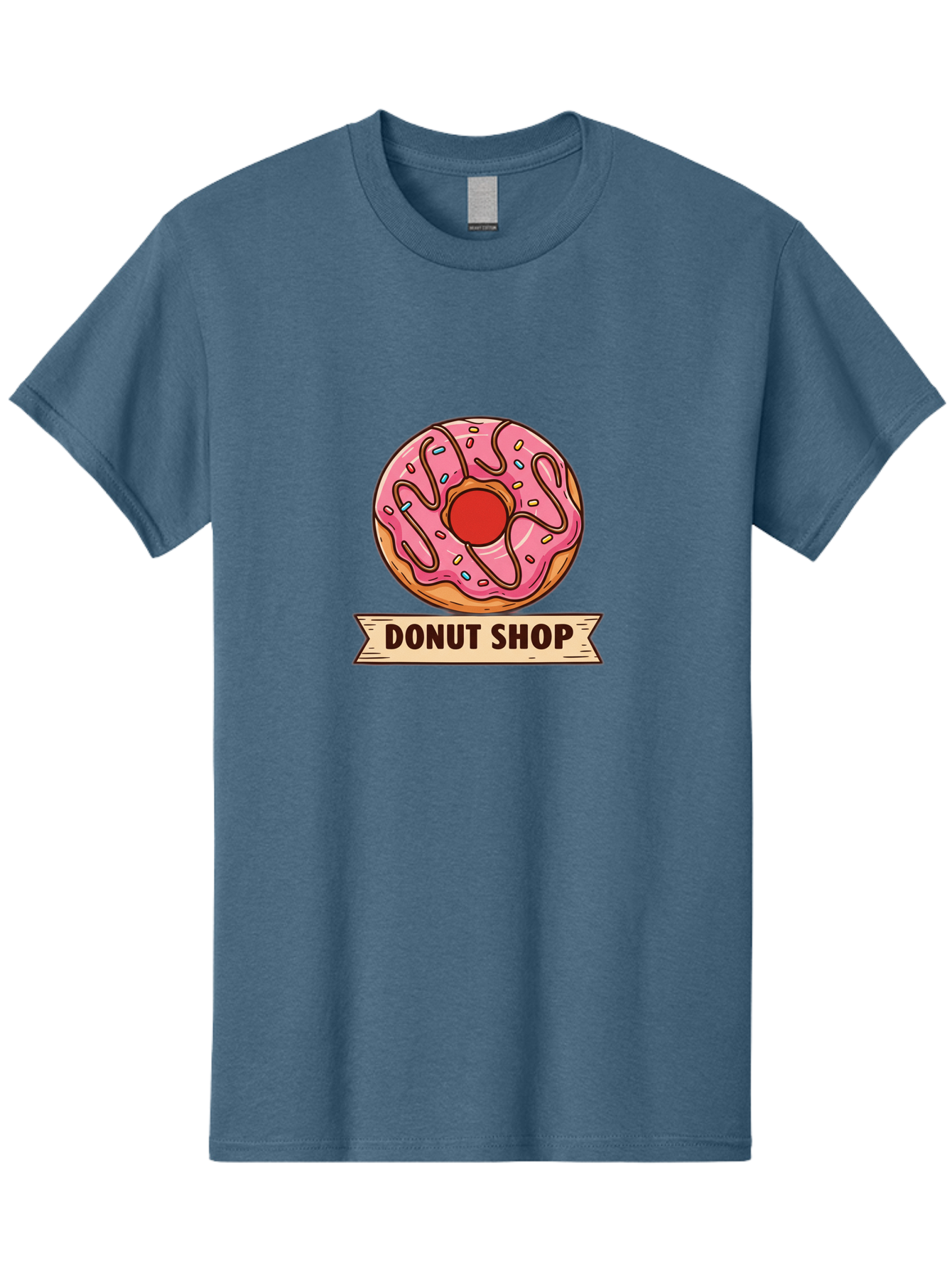 Donut-Shop-1 Men'S Graphic Tee, 100% Cotton, Comfortable Casual Summer Wear, Machine Washable, Pink Frosted Donut, Sprinkles, Sweet Treats, Donut Shop, Baked Goods, Tasty Pastries, Colorful Dessert, Indulgent Snack, Donut Lovers Baa512 29
