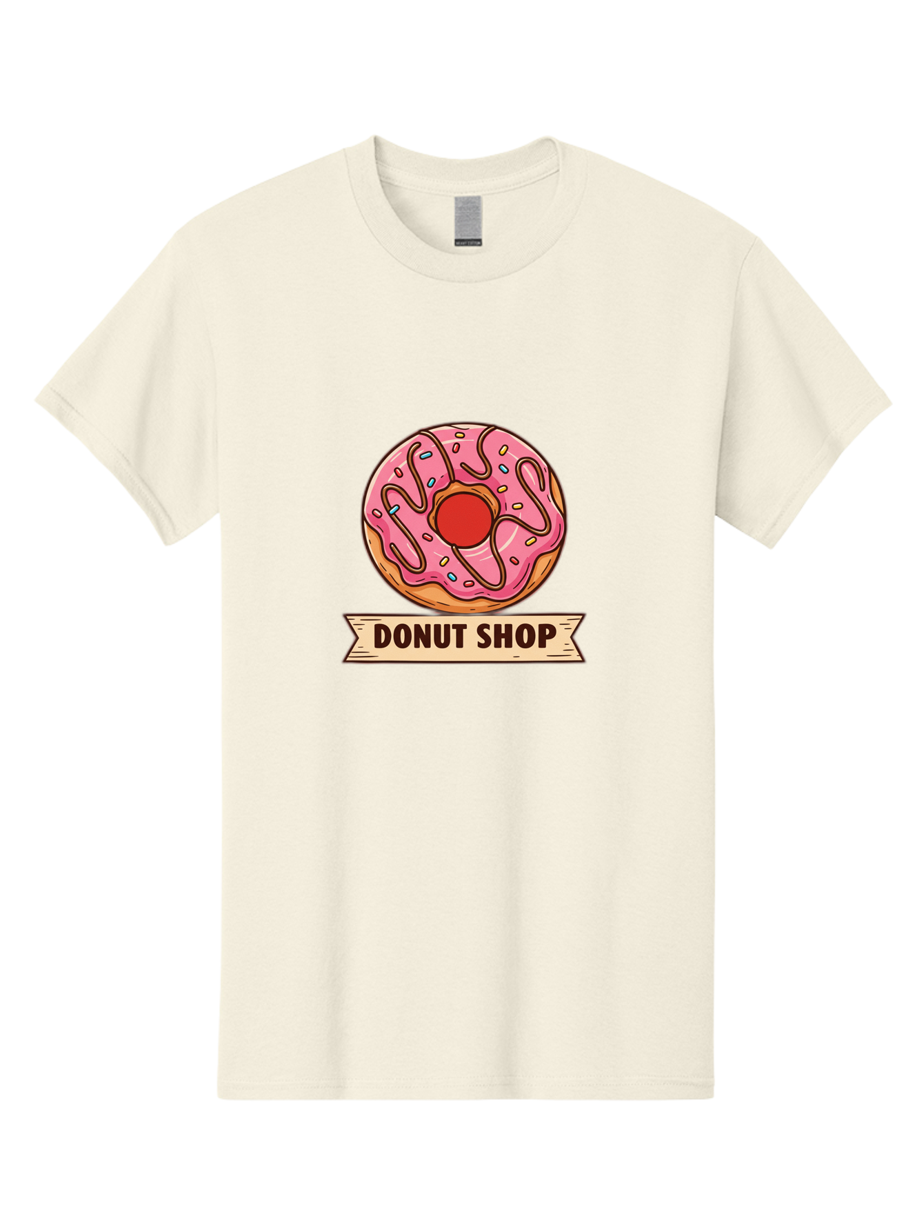 Donut-Shop-1 Men'S Graphic Tee, 100% Cotton, Comfortable Casual Summer Wear, Machine Washable, Pink Frosted Donut, Sprinkles, Sweet Treats, Donut Shop, Baked Goods, Tasty Pastries, Colorful Dessert, Indulgent Snack, Donut Lovers Baa512 13