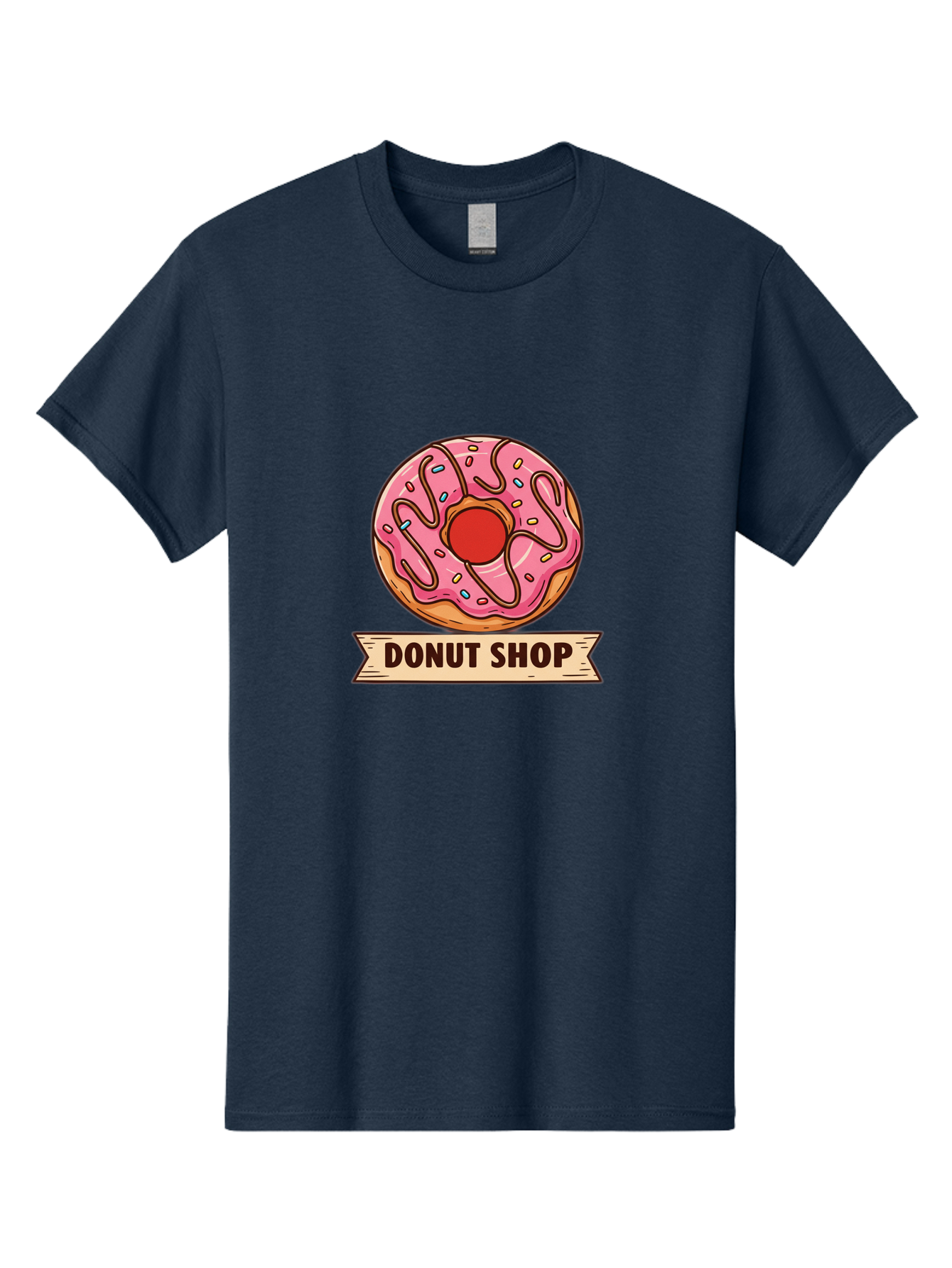 Donut-Shop-1 Men'S Graphic Tee, 100% Cotton, Comfortable Casual Summer Wear, Machine Washable, Pink Frosted Donut, Sprinkles, Sweet Treats, Donut Shop, Baked Goods, Tasty Pastries, Colorful Dessert, Indulgent Snack, Donut Lovers Baa512 25