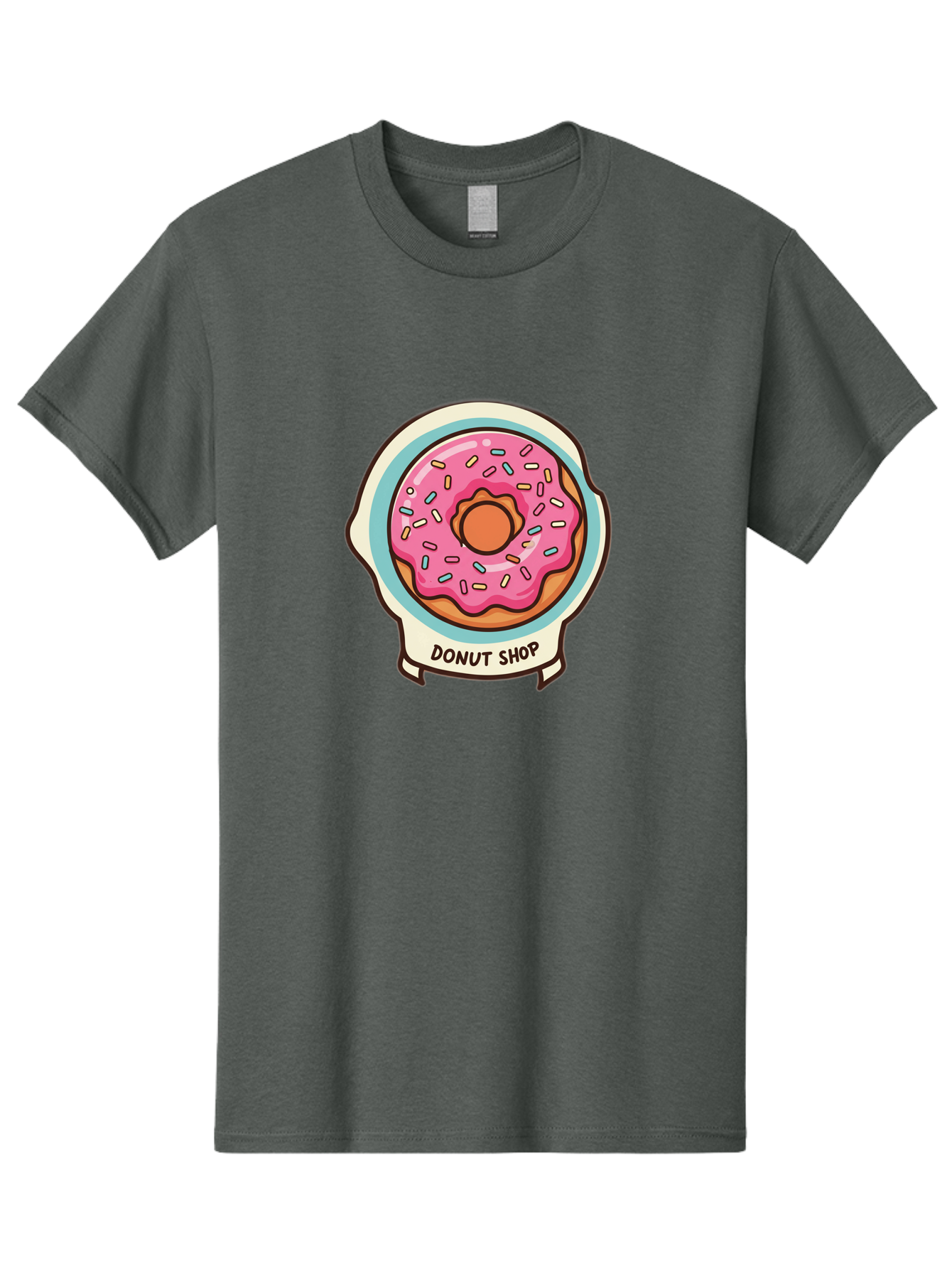 Donut-Shop Men'S Graphic Tee, 100% Cotton, Comfortable Casual Summer Wear, Machine Washable, Donut Shop, Pink Frosted Donut, Sprinkles, Sweet Treats, Baked Goods, Tasty Pastries, Donut Lover, Dessert Shop Baa513 21