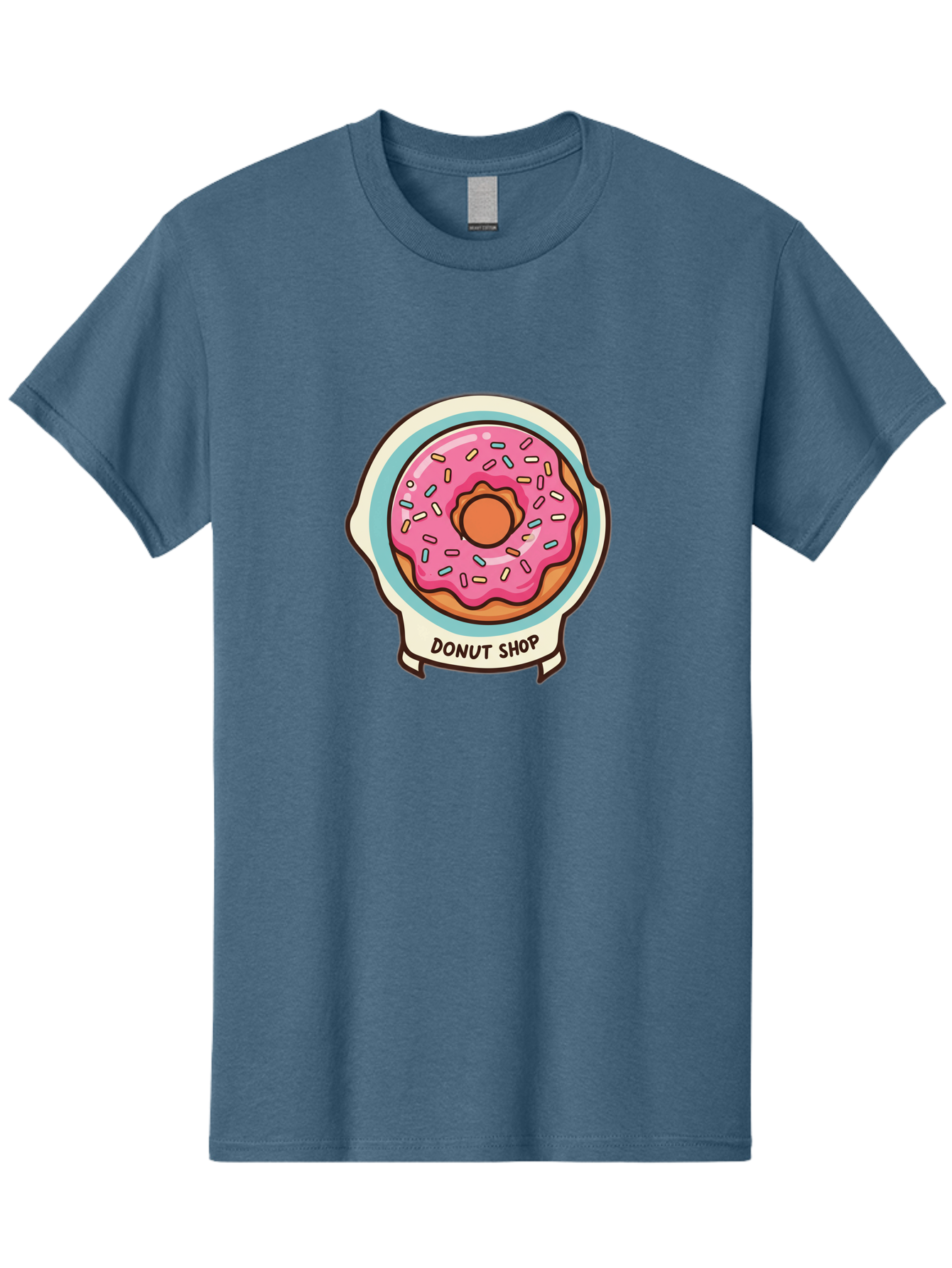Donut-Shop Men'S Graphic Tee, 100% Cotton, Comfortable Casual Summer Wear, Machine Washable, Donut Shop, Pink Frosted Donut, Sprinkles, Sweet Treats, Baked Goods, Tasty Pastries, Donut Lover, Dessert Shop Baa513 27
