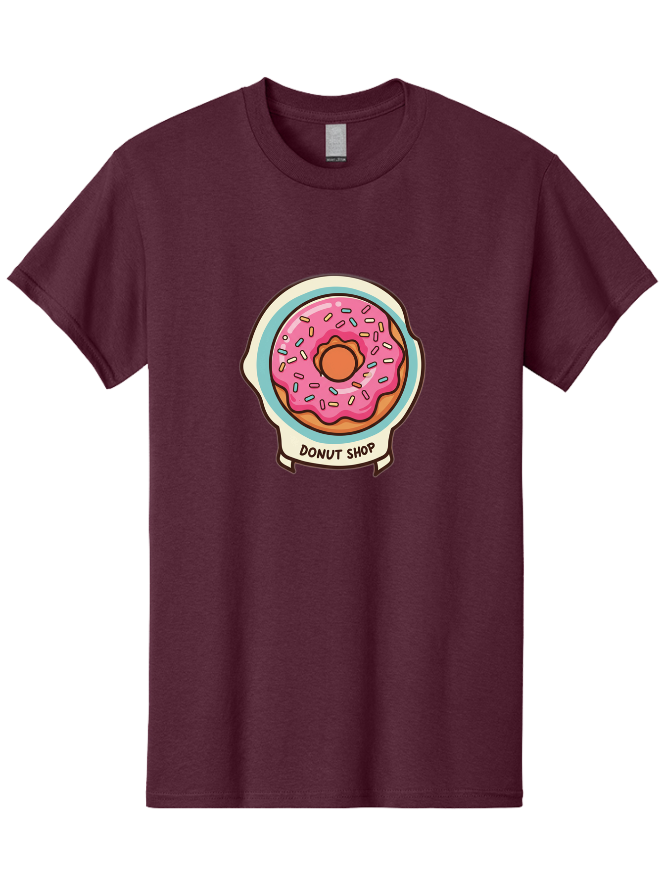 Donut-Shop Men'S Graphic Tee, 100% Cotton, Comfortable Casual Summer Wear, Machine Washable, Donut Shop, Pink Frosted Donut, Sprinkles, Sweet Treats, Baked Goods, Tasty Pastries, Donut Lover, Dessert Shop Baa513 29