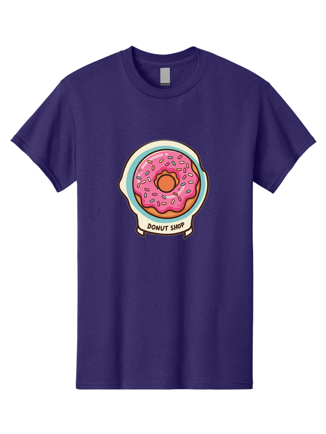 Donut-Shop Men'S Graphic Tee, 100% Cotton, Comfortable Casual Summer Wear, Machine Washable, Donut Shop, Pink Frosted Donut, Sprinkles, Sweet Treats, Baked Goods, Tasty Pastries, Donut Lover, Dessert Shop Baa513 17