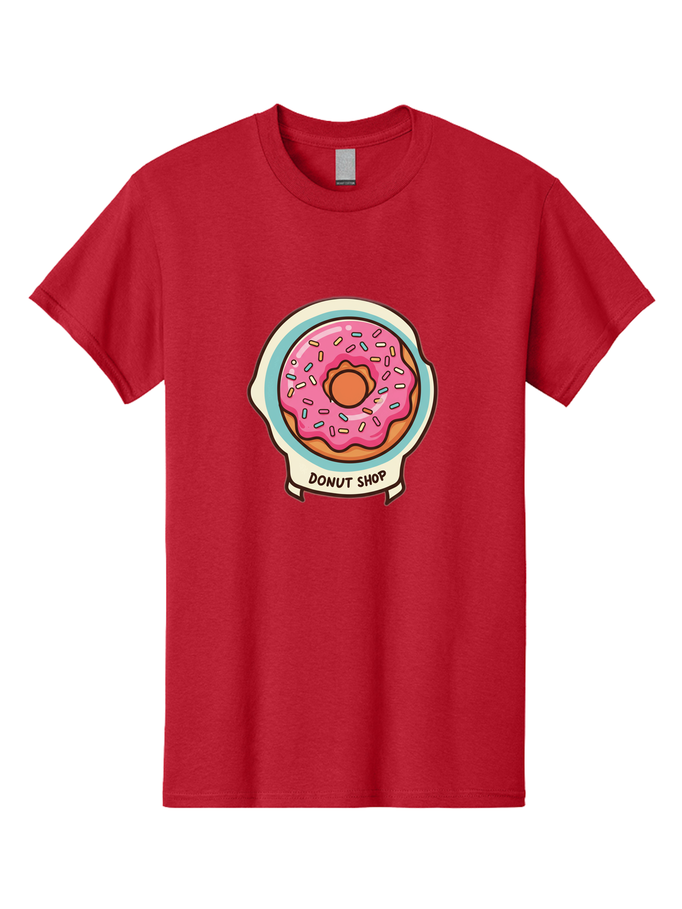 Donut-Shop Men'S Graphic Tee, 100% Cotton, Comfortable Casual Summer Wear, Machine Washable, Donut Shop, Pink Frosted Donut, Sprinkles, Sweet Treats, Baked Goods, Tasty Pastries, Donut Lover, Dessert Shop Baa513 15