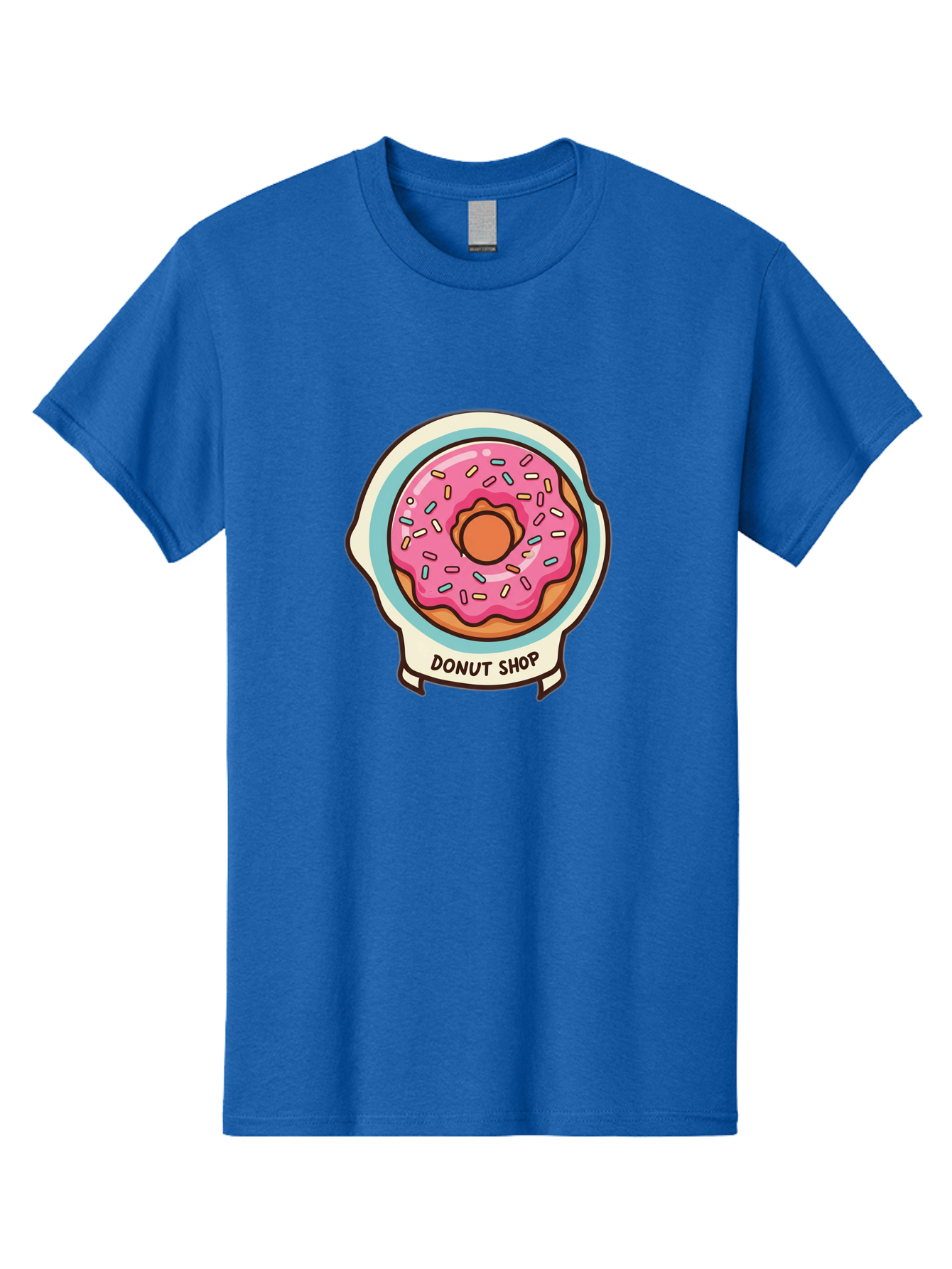 Donut-Shop Men'S Graphic Tee, 100% Cotton, Comfortable Casual Summer Wear, Machine Washable, Donut Shop, Pink Frosted Donut, Sprinkles, Sweet Treats, Baked Goods, Tasty Pastries, Donut Lover, Dessert Shop Baa513 11