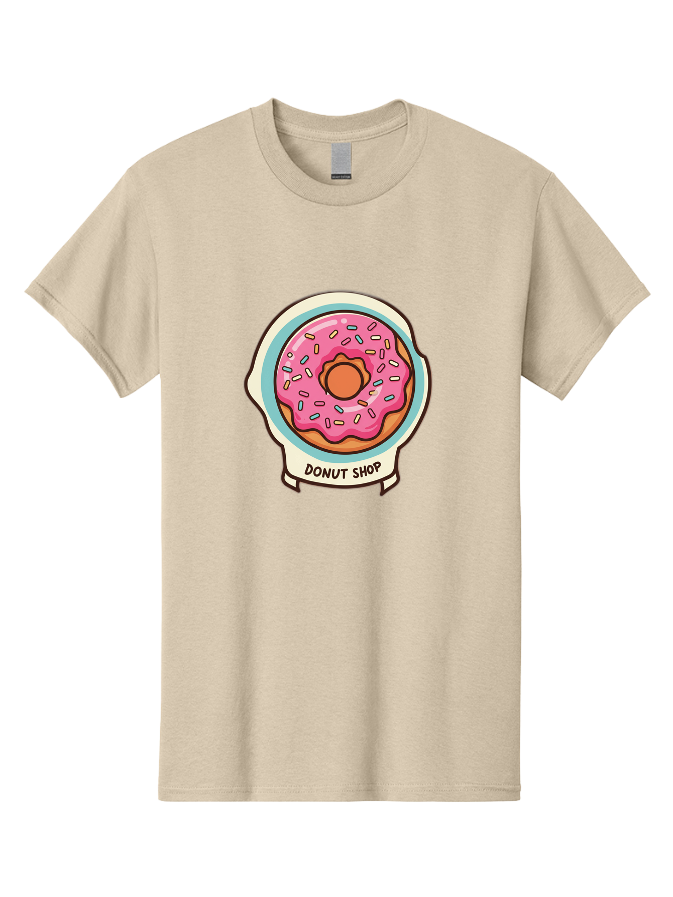 Donut-Shop Men'S Graphic Tee, 100% Cotton, Comfortable Casual Summer Wear, Machine Washable, Donut Shop, Pink Frosted Donut, Sprinkles, Sweet Treats, Baked Goods, Tasty Pastries, Donut Lover, Dessert Shop Baa513 19