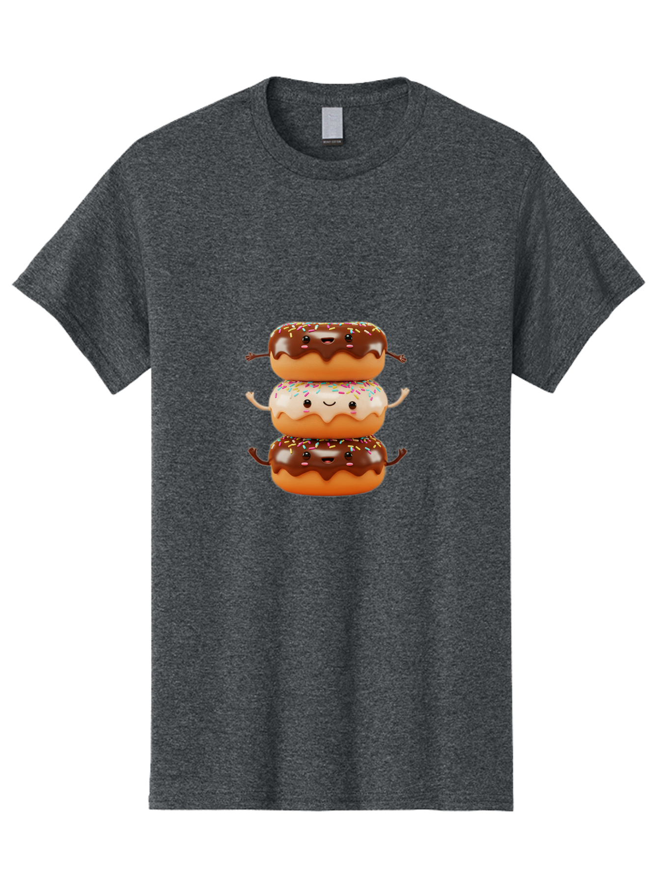 Donut-Stack Men'S Graphic Tee, 100% Cotton, Comfortable Casual Summer Wear, Machine Washable, Stacked Donuts, Chocolate Glazed Donut, Sprinkles Donut, Smiling Faces, Colorful Sweets, Playful Pastries, Sweet Treats, Dessert Lovers, Donut Stack, Baa514 27