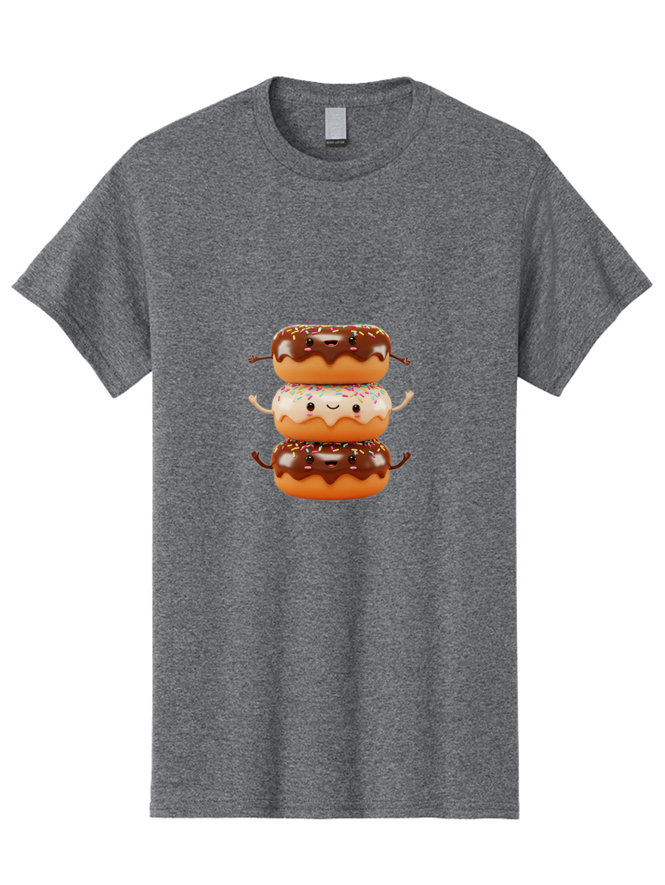 Donut-Stack Men'S Graphic Tee, 100% Cotton, Comfortable Casual Summer Wear, Machine Washable, Stacked Donuts, Chocolate Glazed Donut, Sprinkles Donut, Smiling Faces, Colorful Sweets, Playful Pastries, Sweet Treats, Dessert Lovers, Donut Stack, Baa514 19